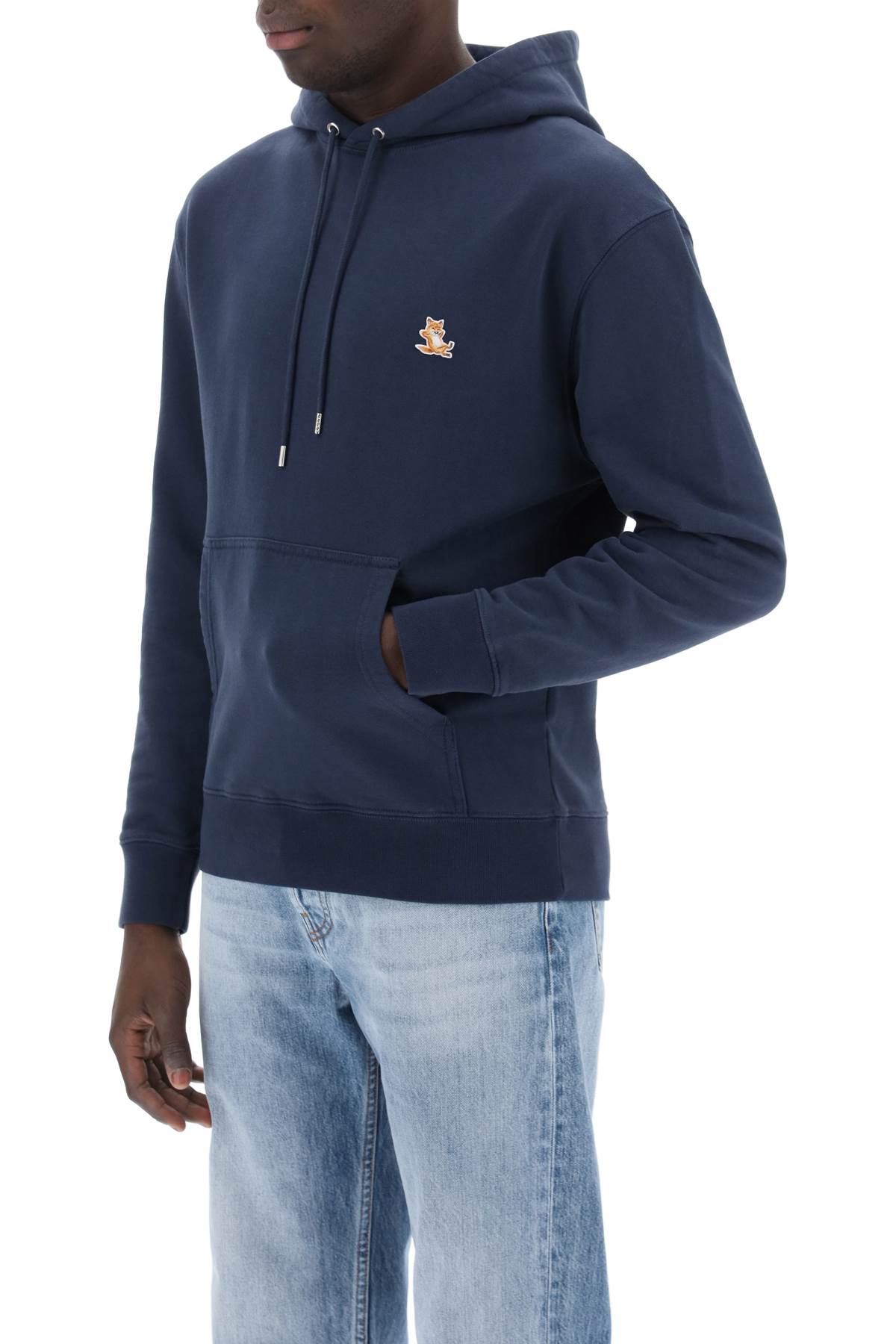 Maison Kitsuné Maison Kitsune Chillax Fox Hooded Sweatshirt In Blue