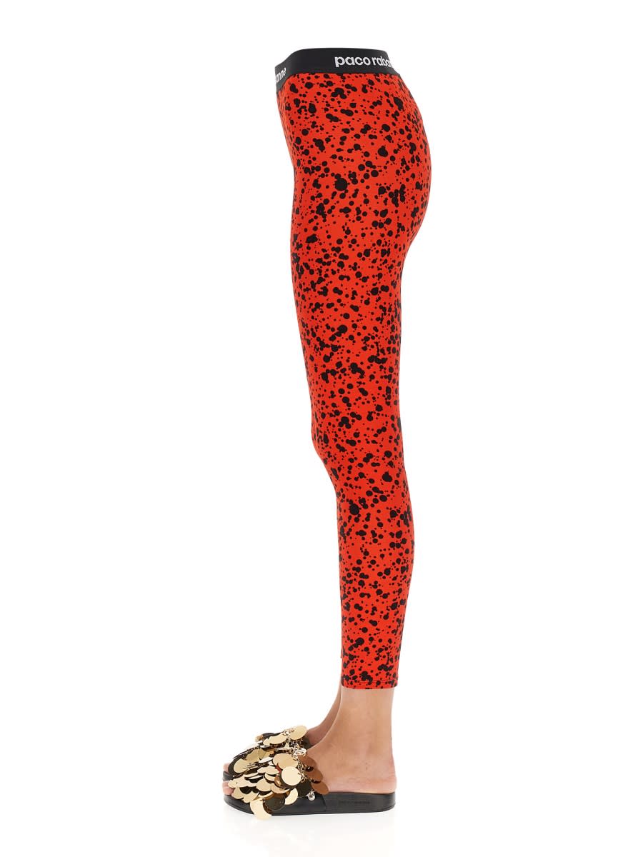 Shop Rabanne Leggings With Logoed Band In Red