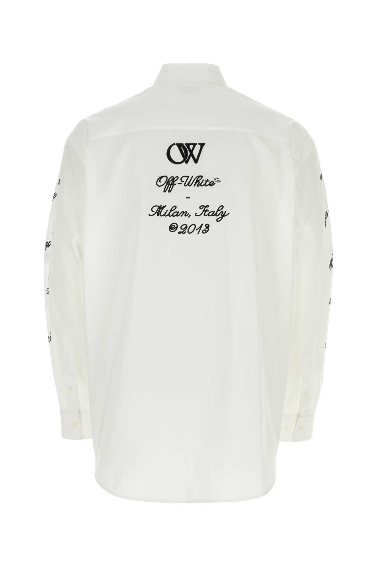 Off-white White Poplin Oversize Shirt In 0110