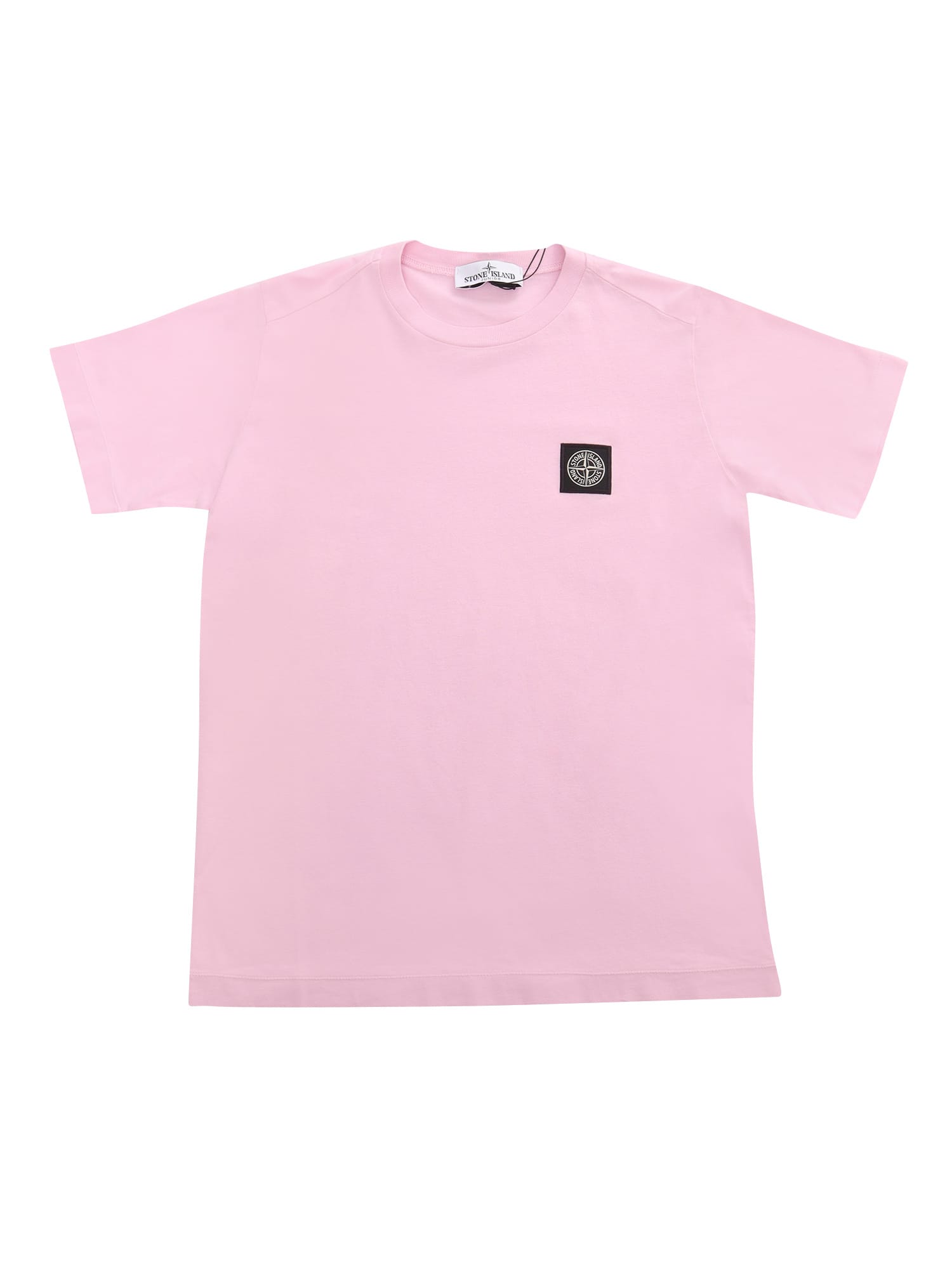Stone Island Junior Kids' Pink T-shirt With Logo