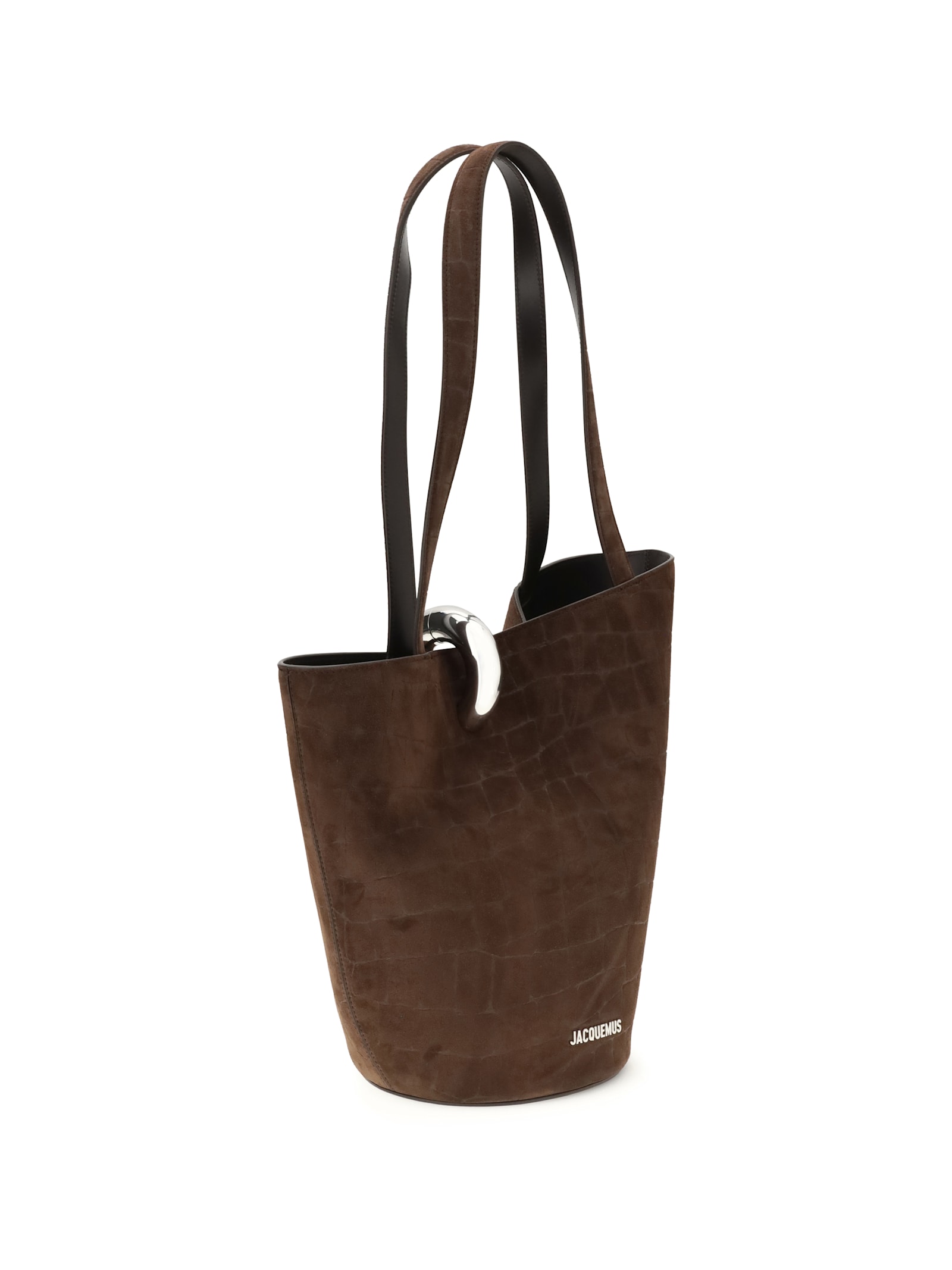 Jacquemus Medium Bucket Bag Featuring Asymmetrical Design In Brown