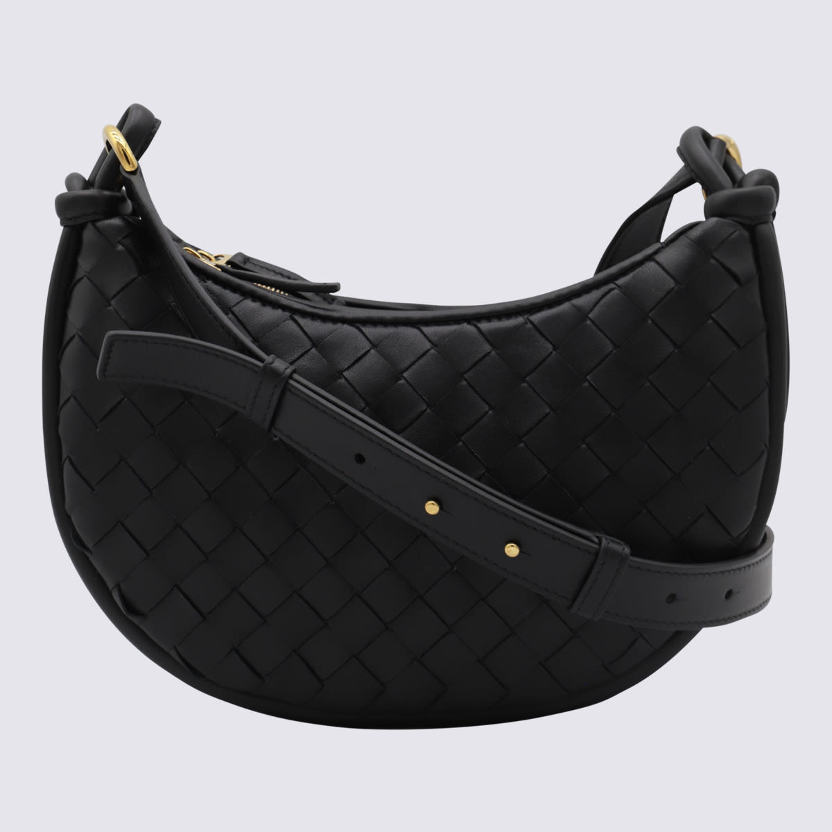 Black Leather Gemelli Messenger Bag
