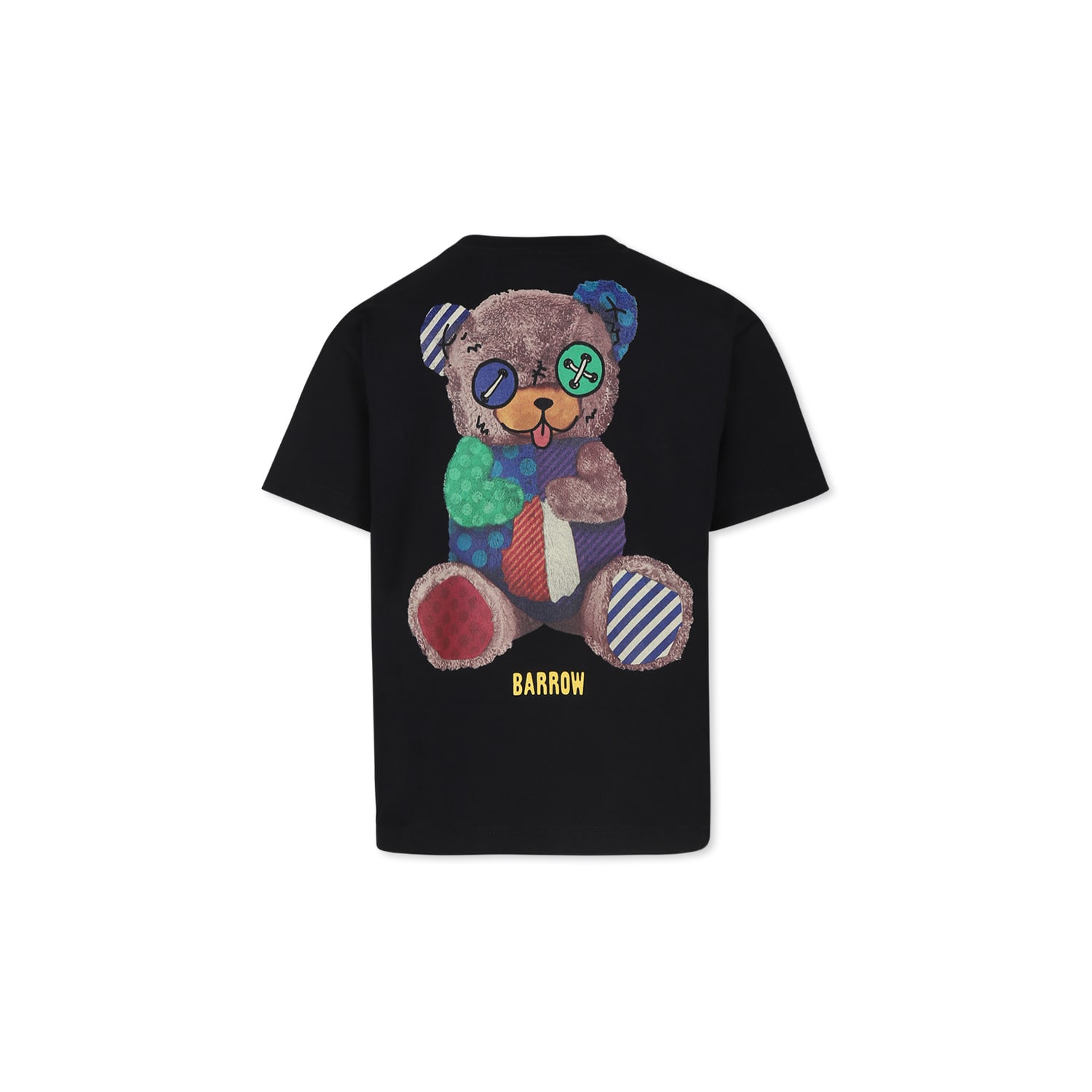 Shop Barrow Black T-shirt For Kids With Logo And Bear