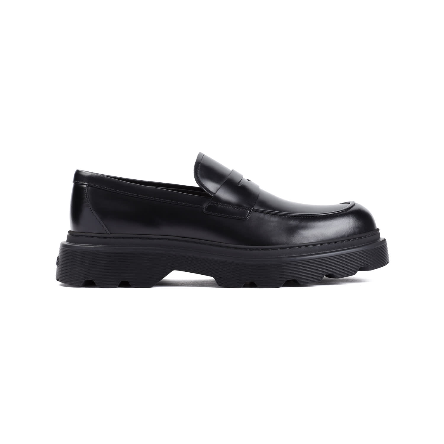 Shop Tod's Leather Loafers In Nero