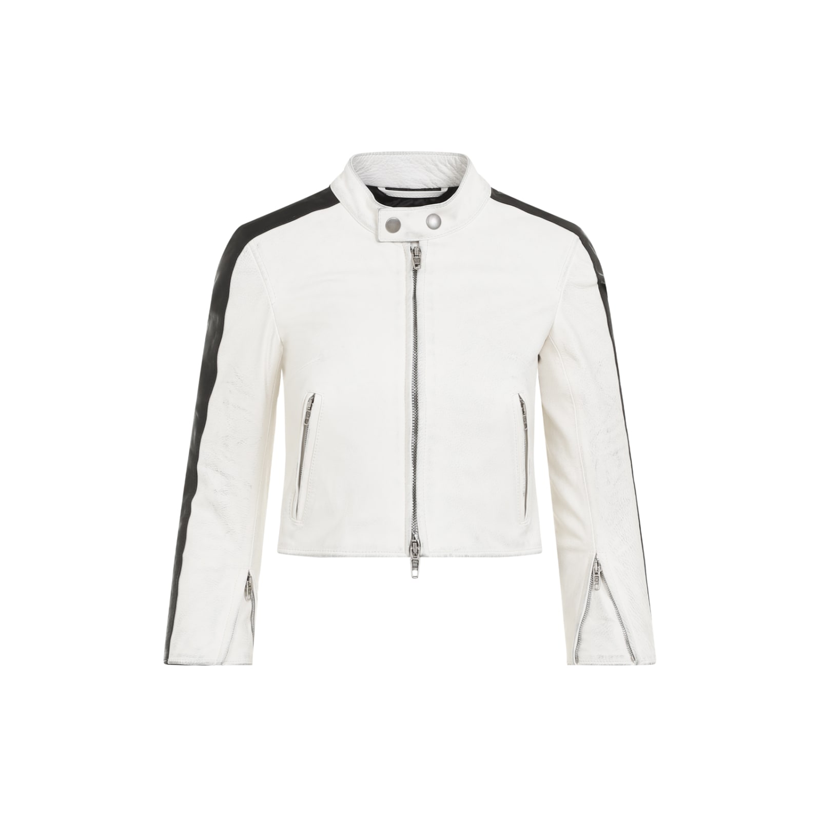 Shop Balenciaga Racer Jacket In Dirty White