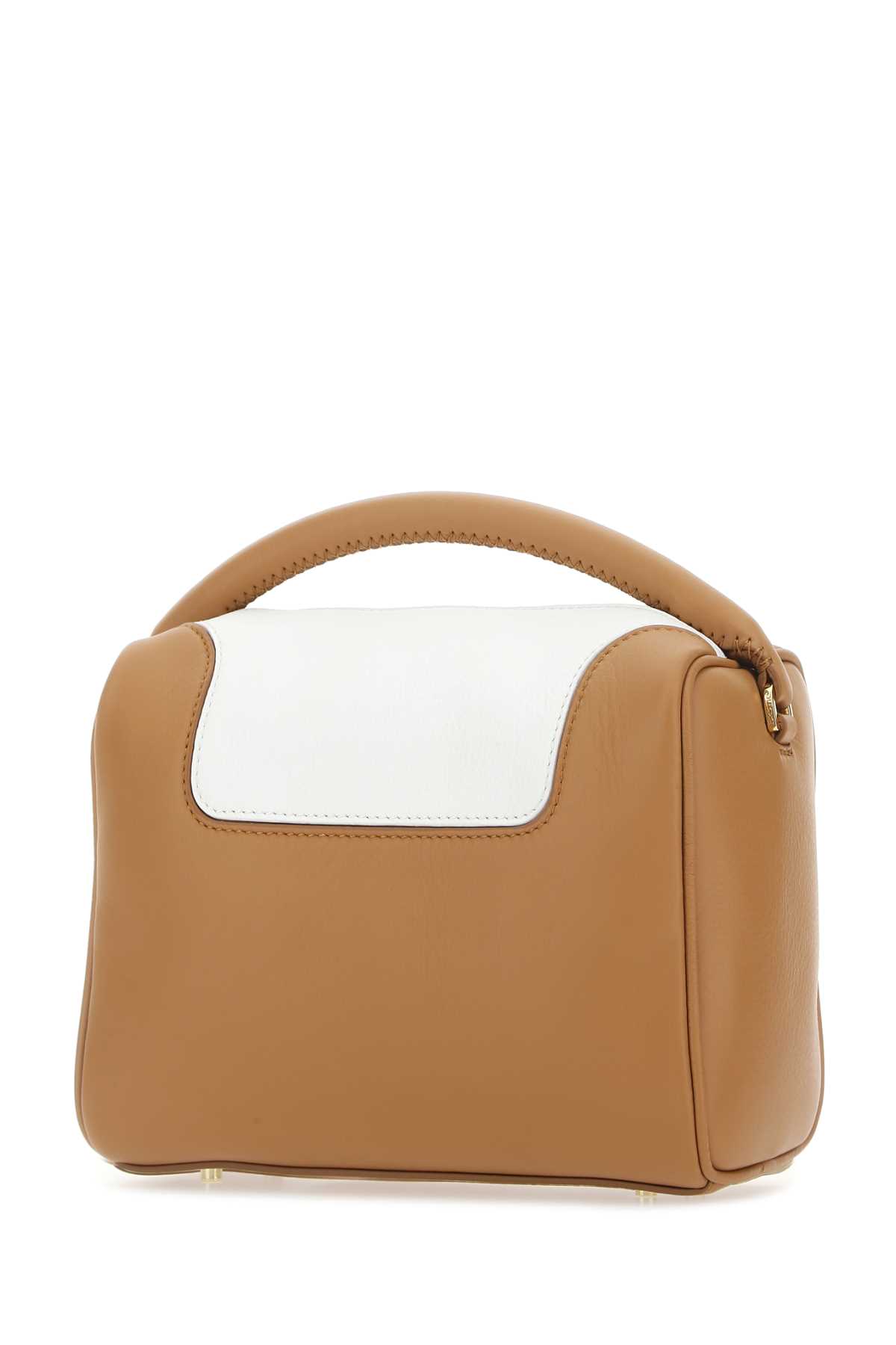 Shop Elleme Two-tone Leather Treasure Handbag In Tofwhi