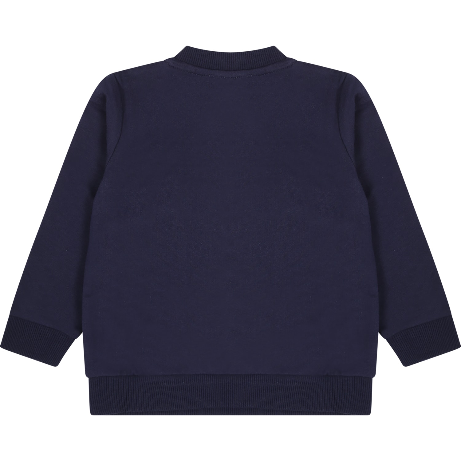 Shop Moschino Blue Sweatshirt For Babykids With Teddy Bear In Navy