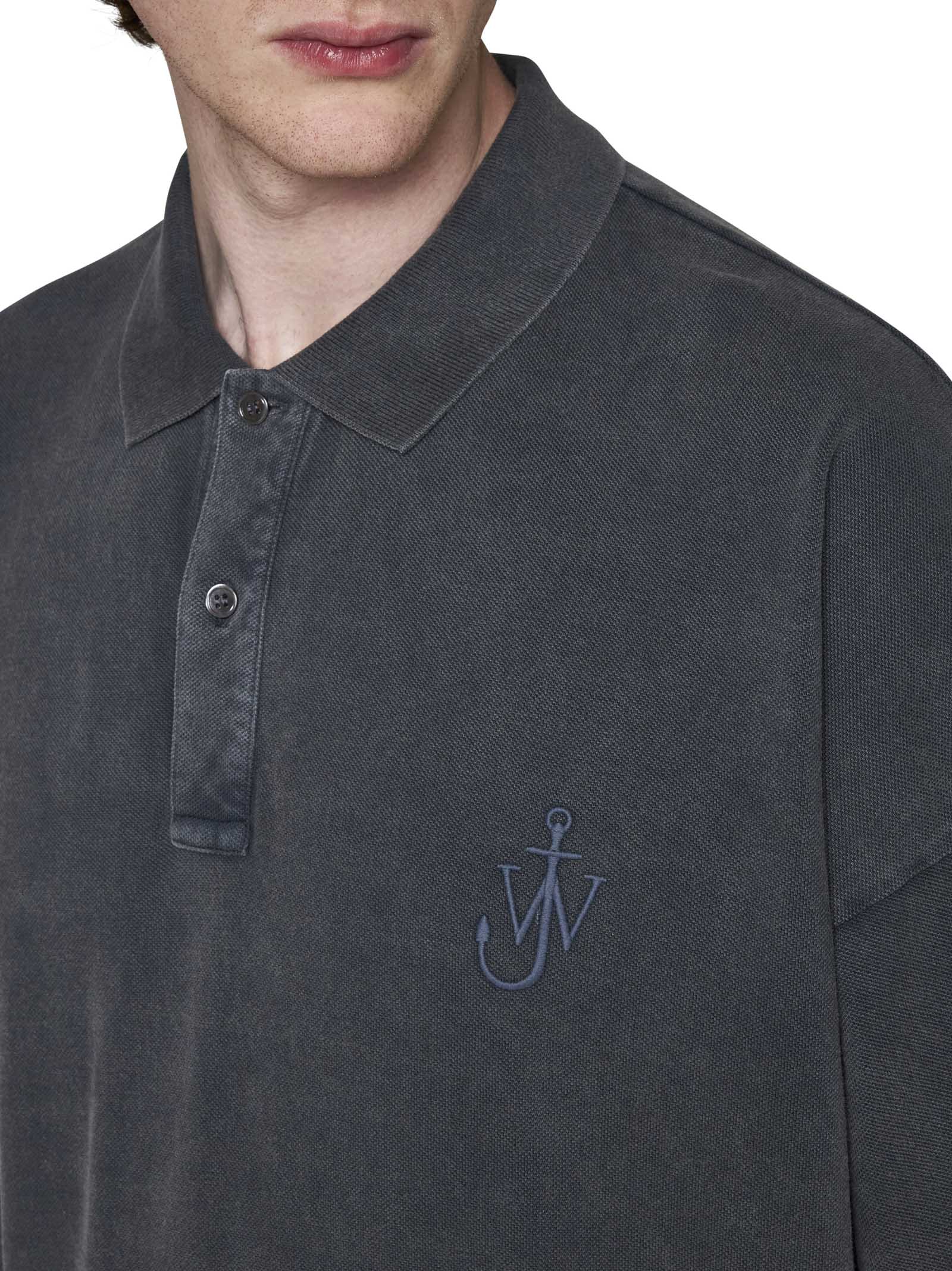 Shop Jw Anderson Polo Shirt In Charcoal