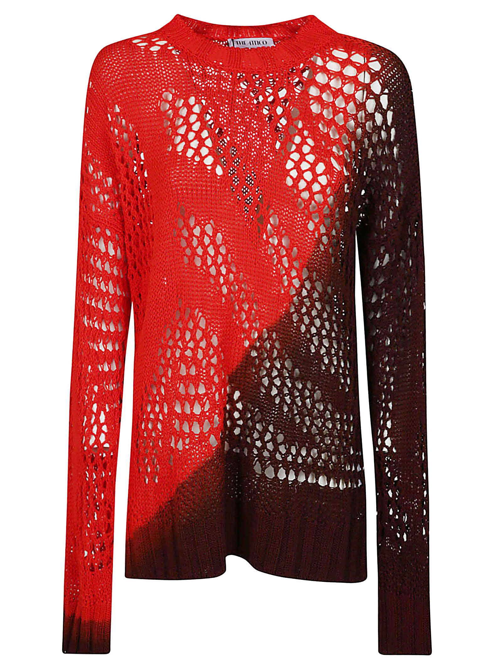Shop Attico Rib Trim Perforated Colourblock Sweatshirt In Fuchsia