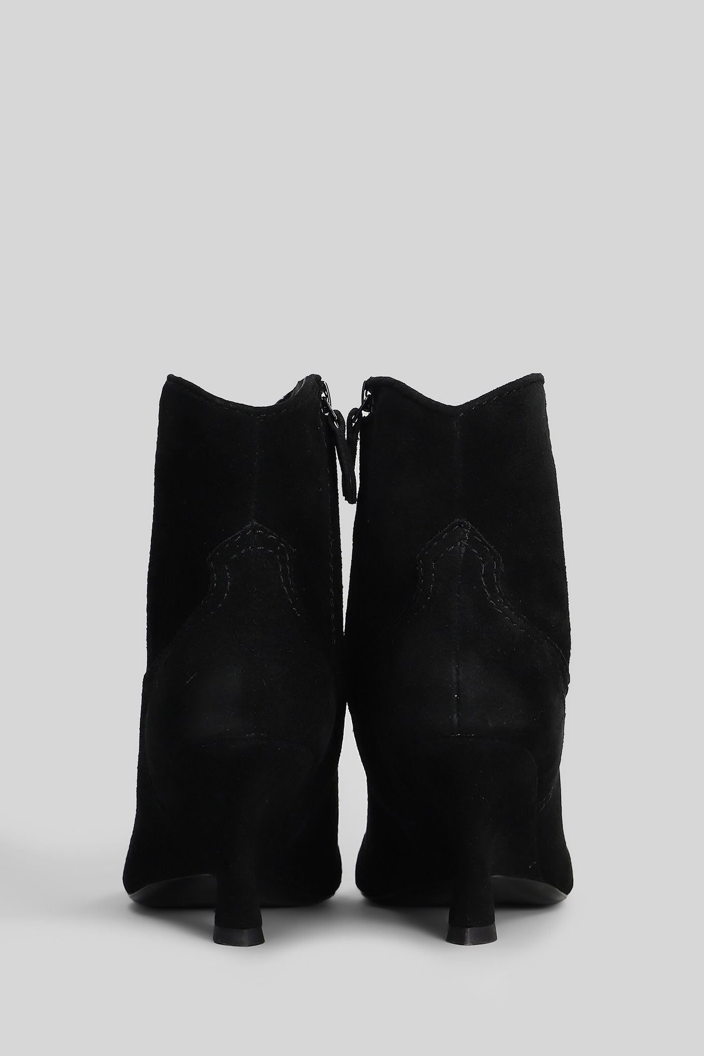 Simkhai Shadow High Heels Ankle Boots In Black Suede In Black