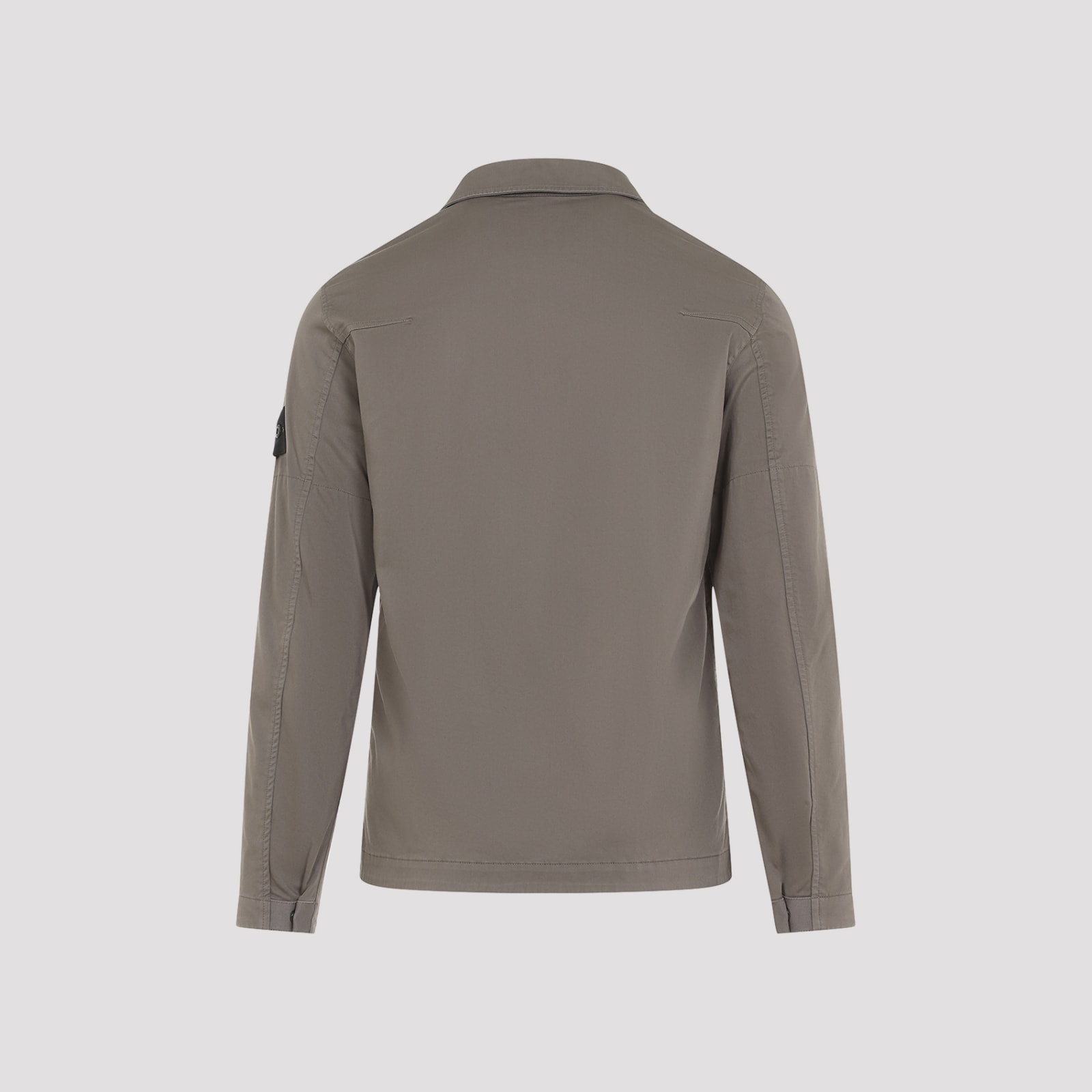 Shop Stone Island Cotton Overshirt In Grigio