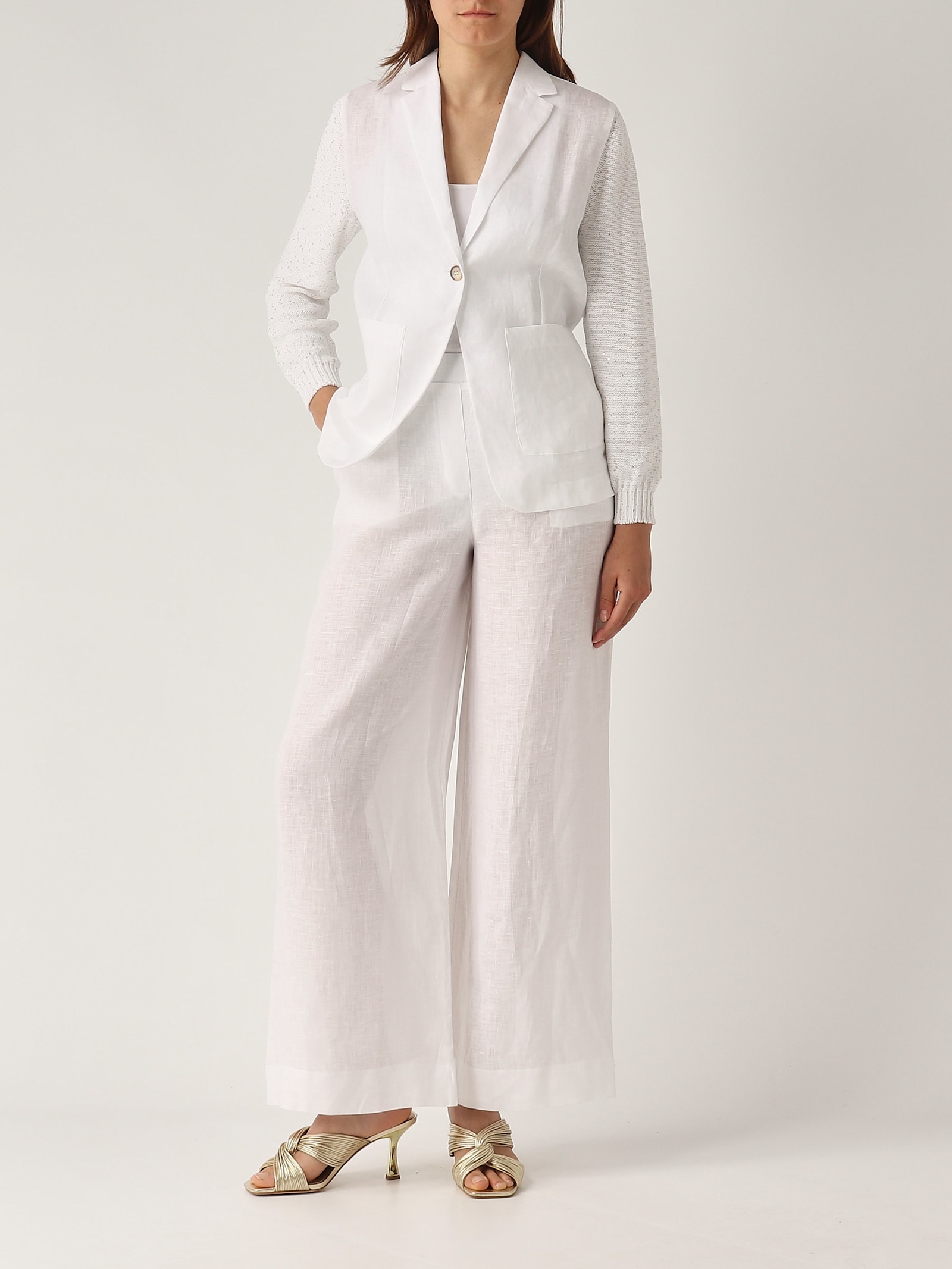 Gran Sasso Giacca In Maglia Jacket In White
