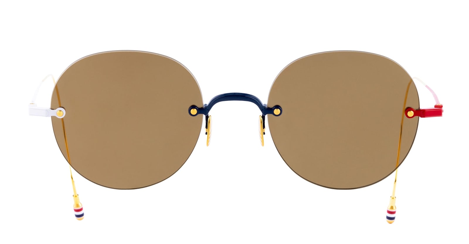 Rimless Oversized - Navy / Red / White Sunglasses