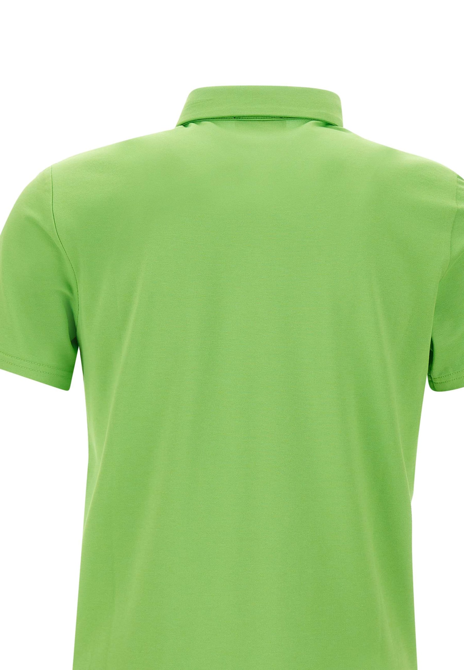 Shop Peuterey Mezzola Cotton And Silk Polo Shirt In Green