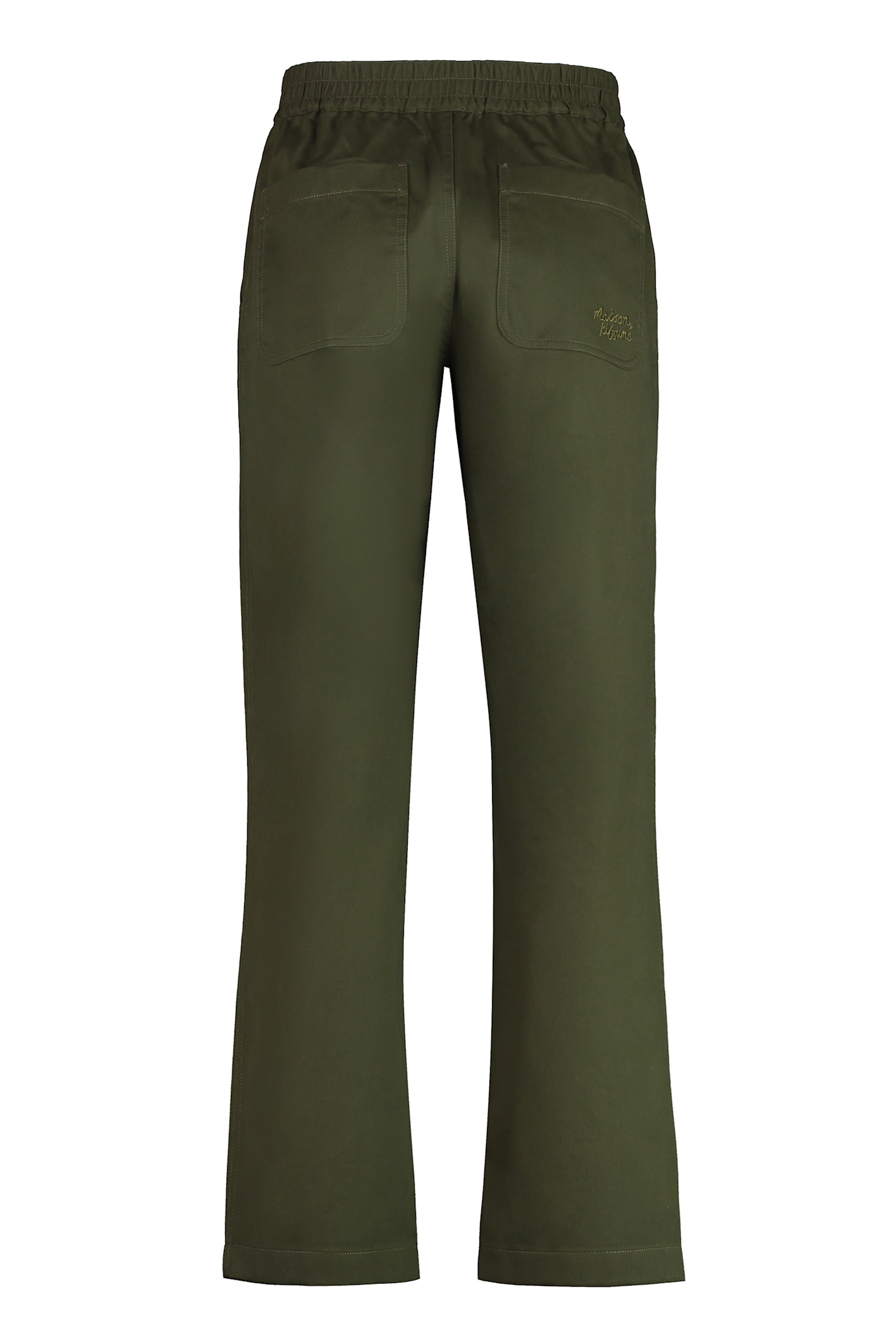 Shop Maison Kitsuné Cotton Trousers In Green