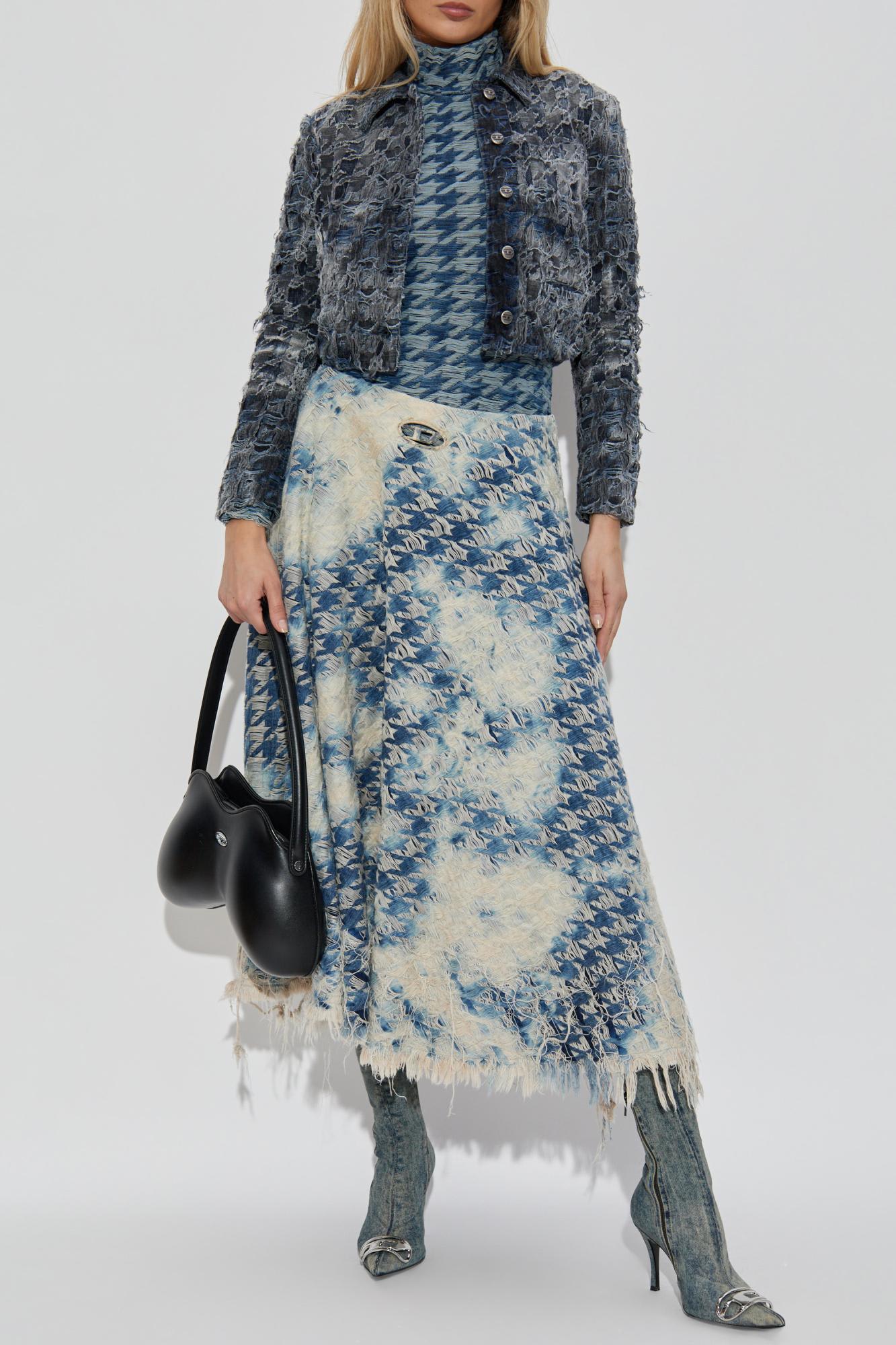 Diesel Knitwear Long Sleeve High Neck Denim Style In Blue