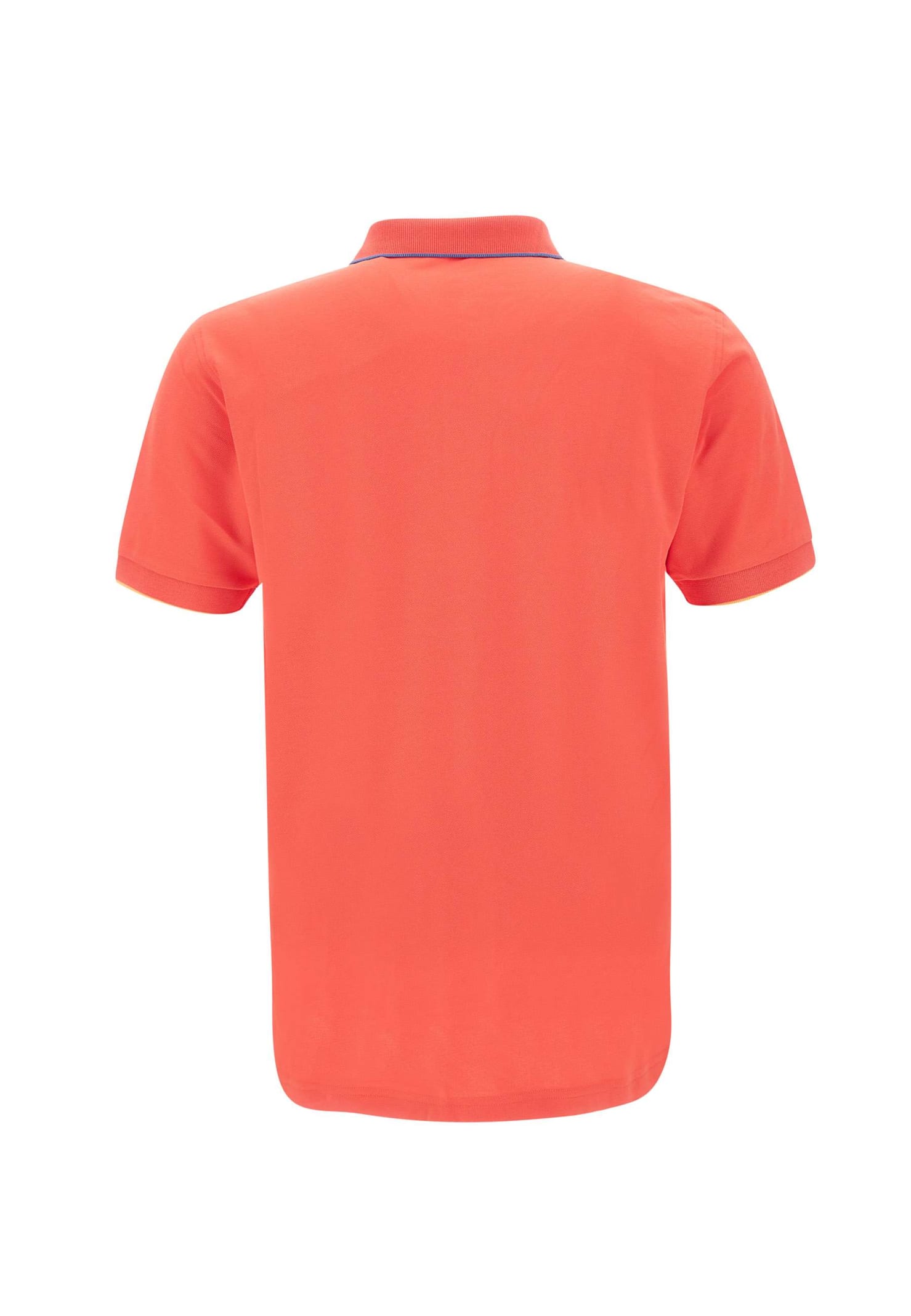 Shop Sun 68 Small Stripe Cotton Polo Shirt In Red