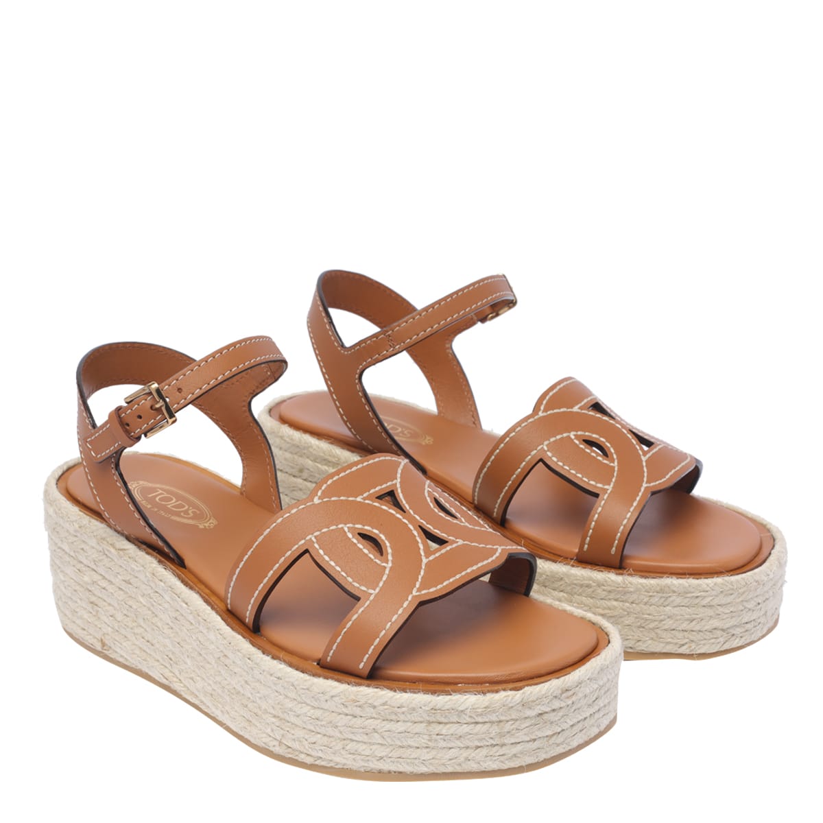 Shop Tod's Kate Wedges In Brown