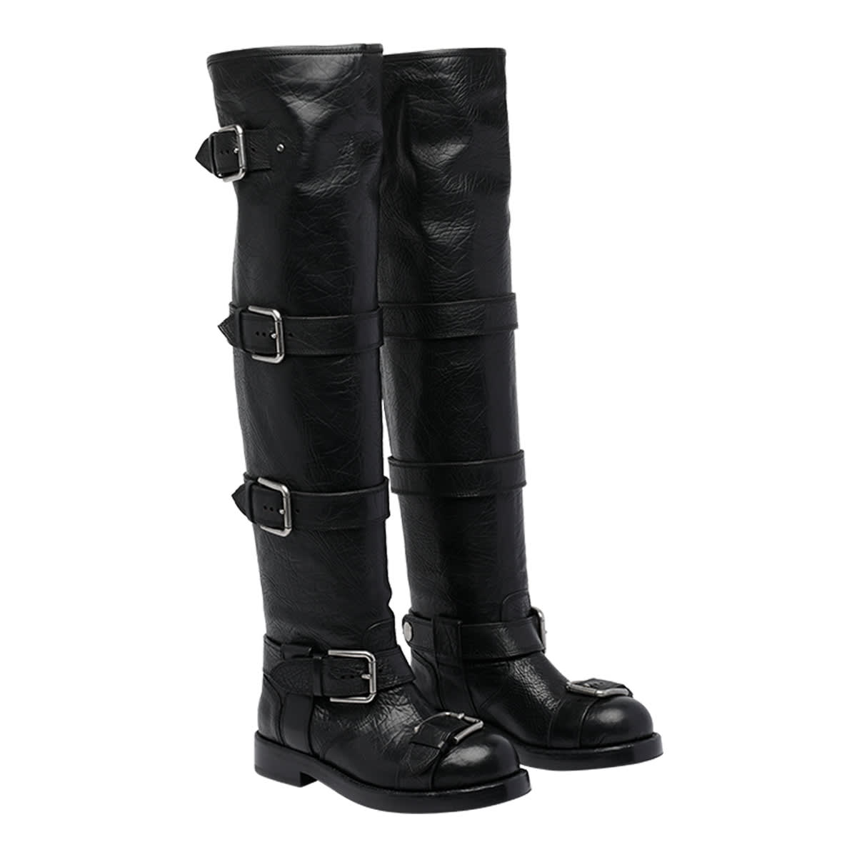 Dolce & Gabbana Stylish Ankle Boots Featuring Buckle Detail In Black