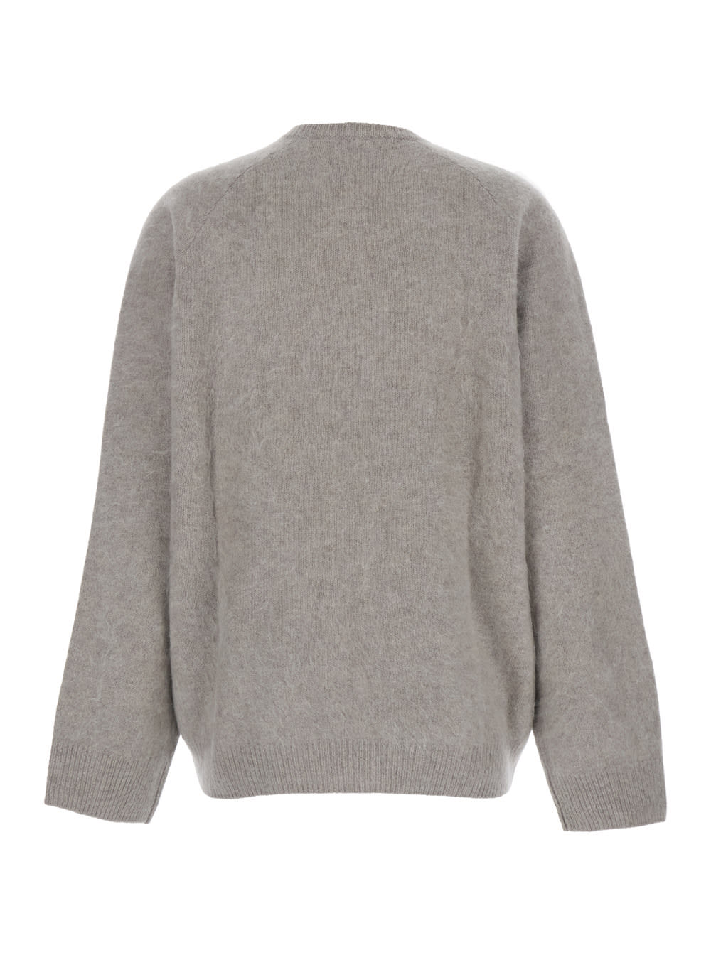 Goat Grey Sweater With Round Neck And Brushed Effect In Cashmere Woman In Gray