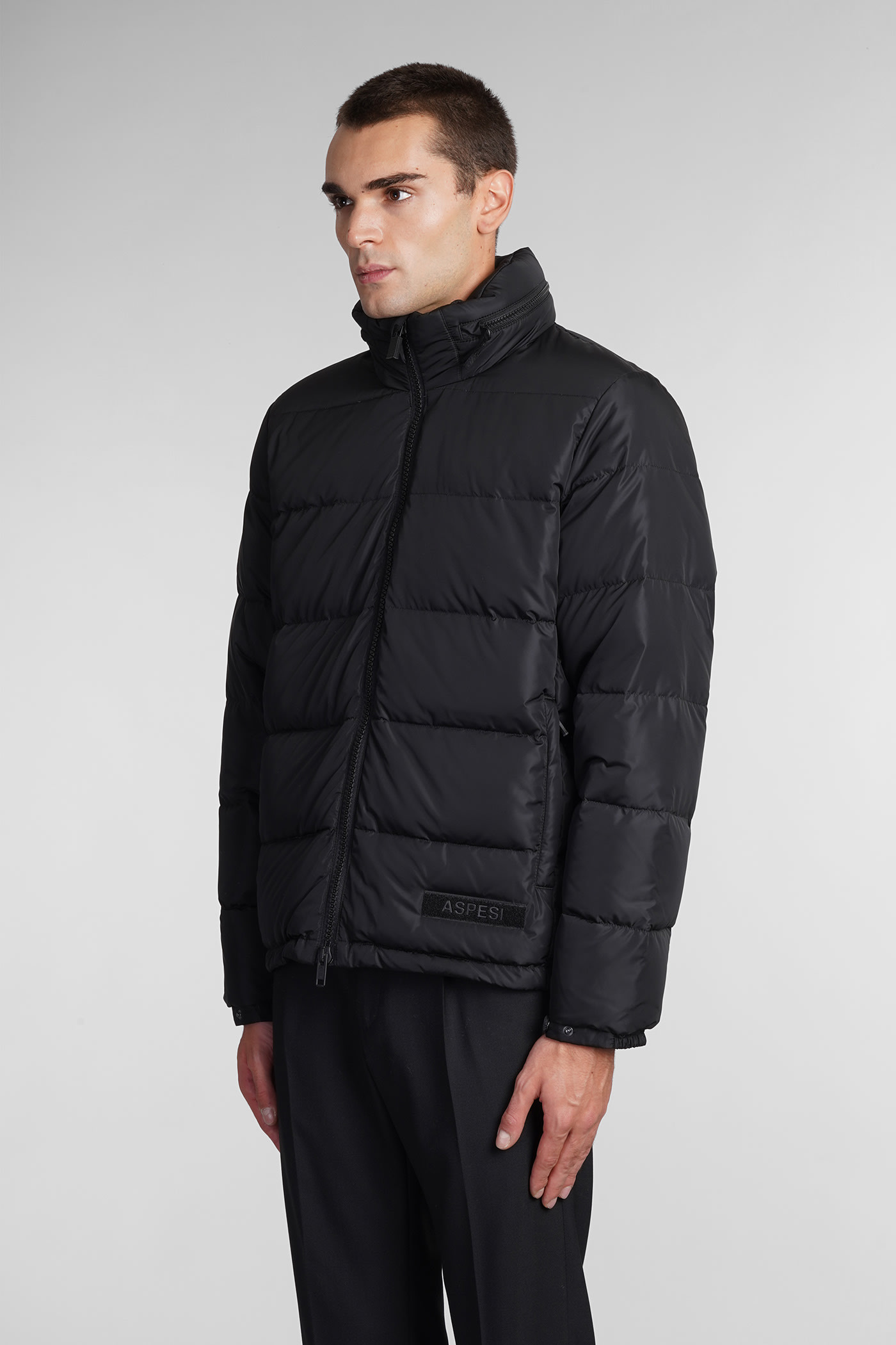 Aspesi Giub. Pocoelastico Puffer In Black Polyamide In Black