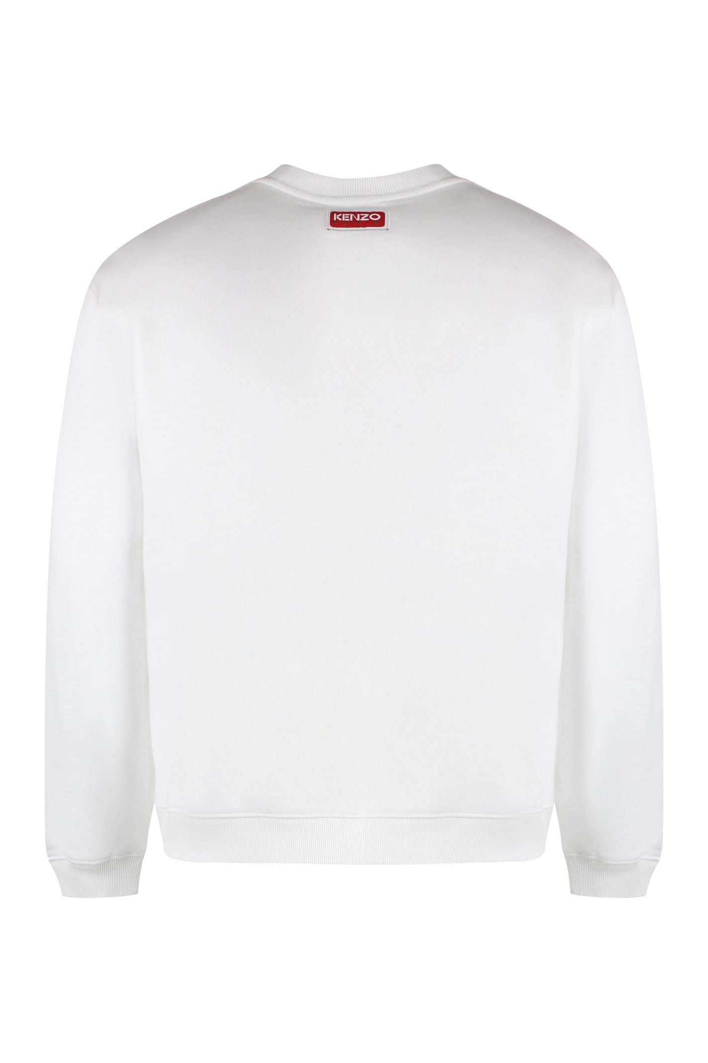 Shop Kenzo Cotton Crew-neck Sweatshirt In White