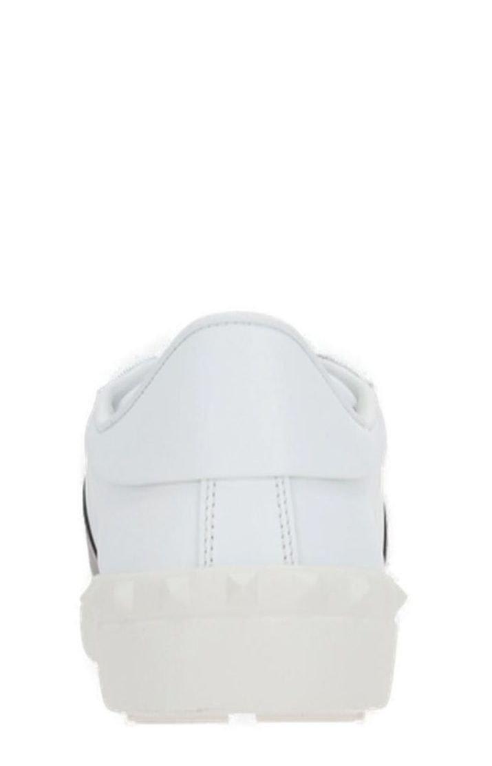 Shop Valentino Garavani Open Lace-up Sneakers In Bianco/nero/bianco