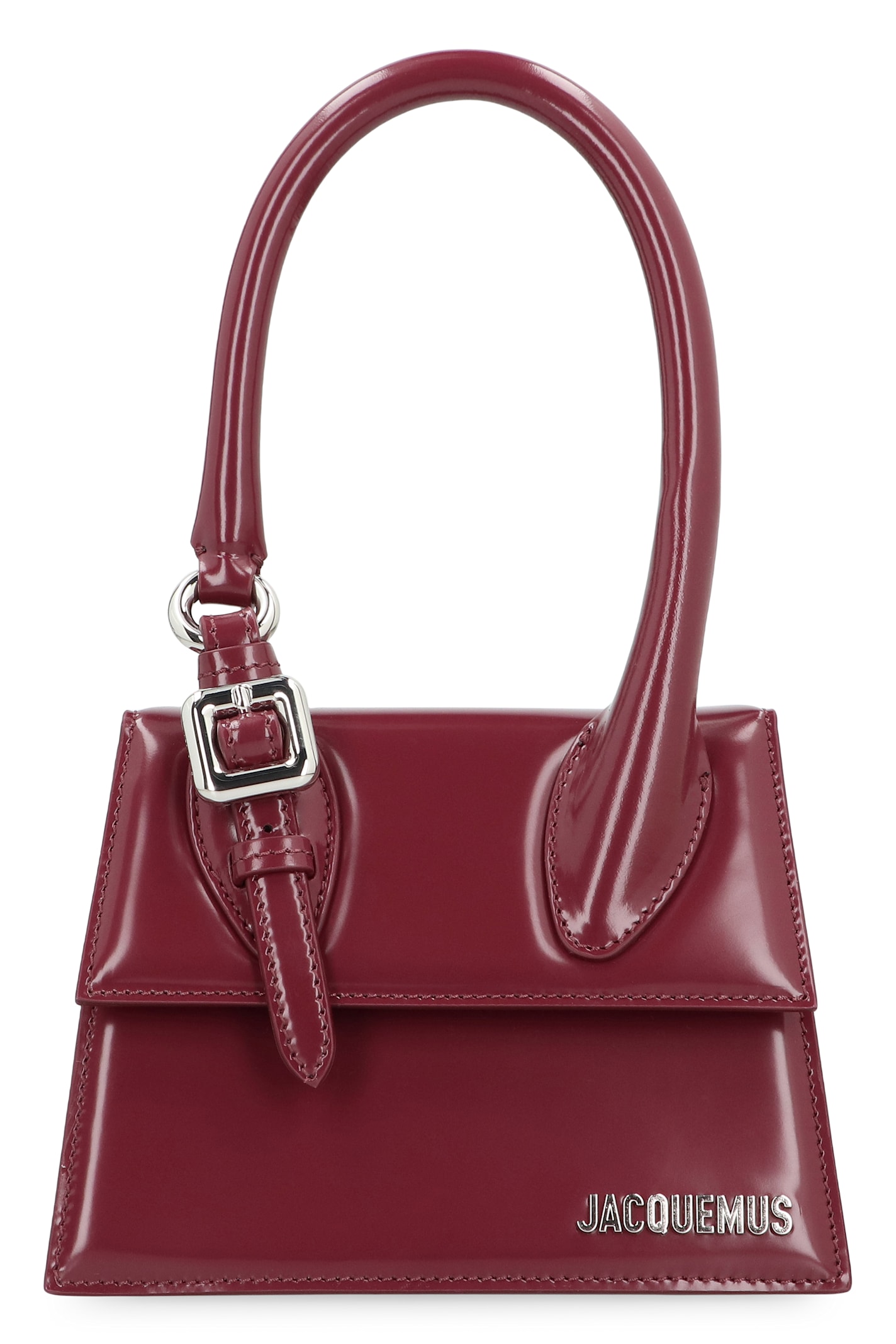 Jacquemus Womens Burgundy Medium Chiquito Buckle Leather Top-handle Bag In Purple