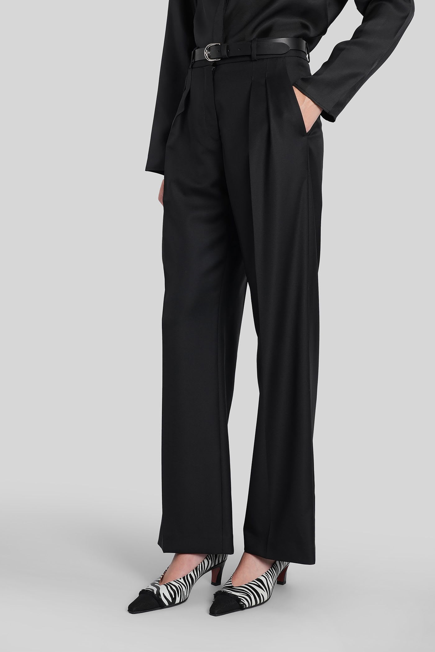 Loulou Studio Sibiru Lds Pants In Black Wool In Black