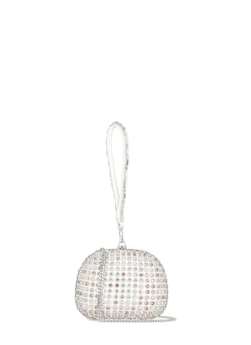 Self-portrait Multi Crystal Pochette In White