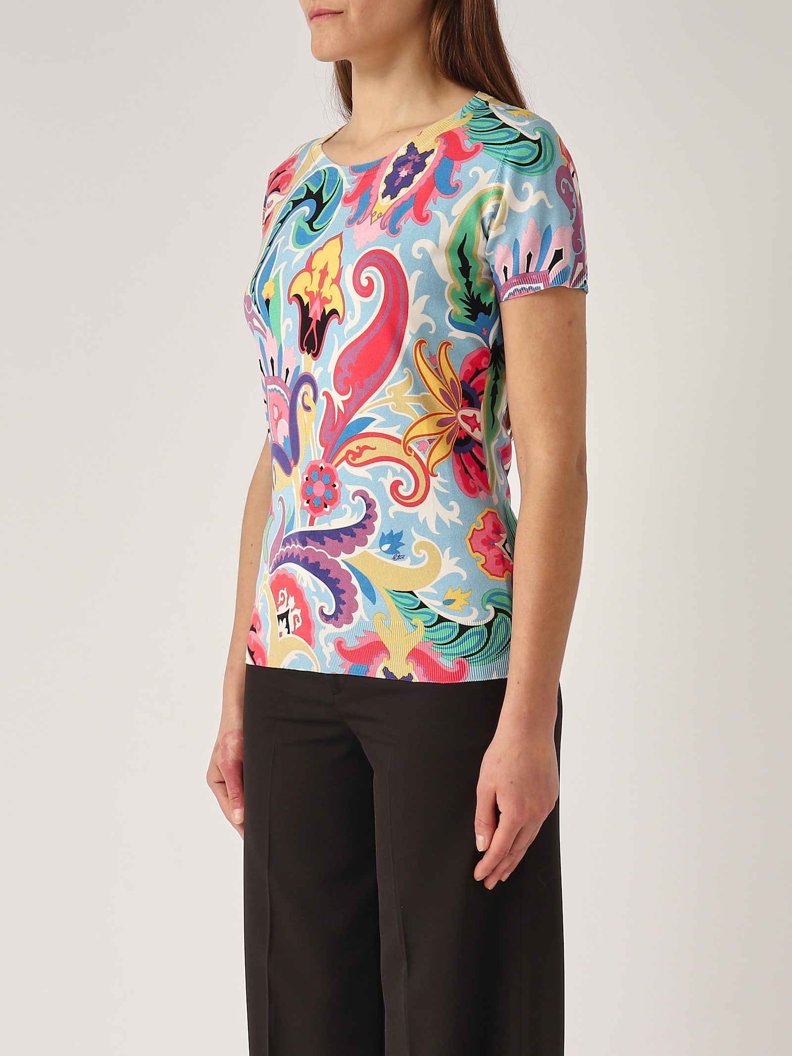 Etro Misto Seta Sweater In Fantasia