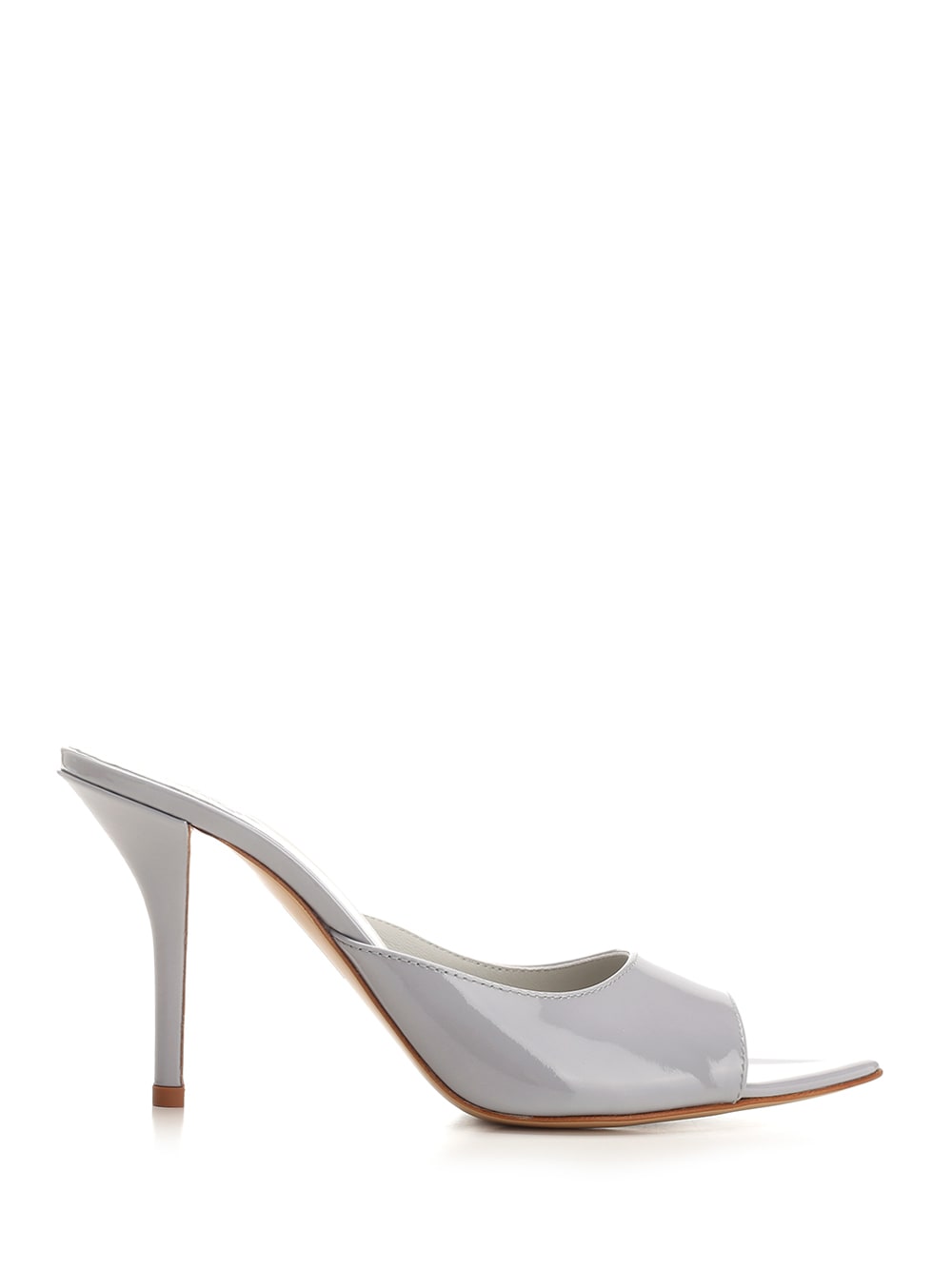 Gia Borghini Perni 04 Sandals In Grey Patent Leather In Grey