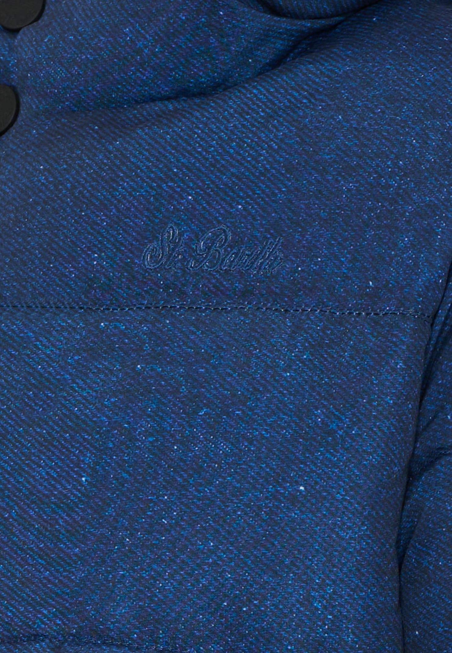 Mc2 Saint Barth Blue Down Jacket For Boy With Snoopy In Blue