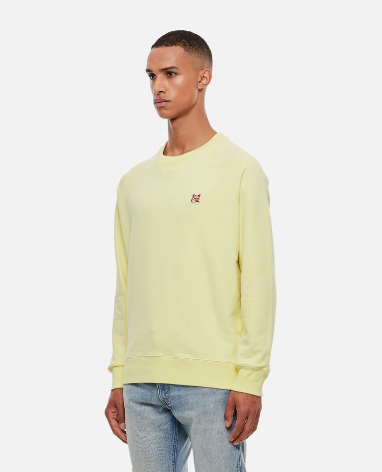 Maison Kitsuné Fox Head Cotton Sweatshirt In Yellow