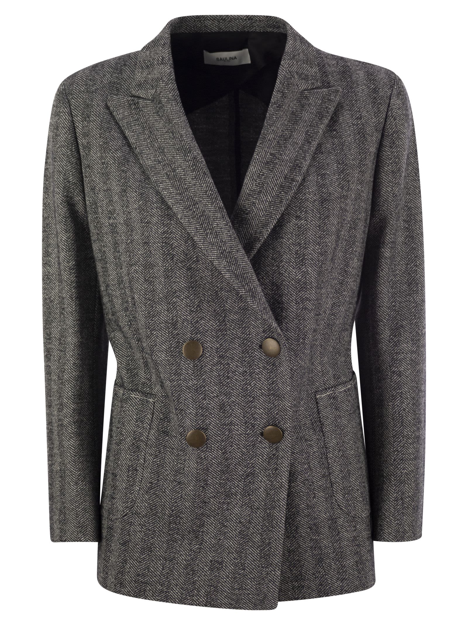 Saulina Milano Assunta - Double-breasted Jacket In Gray