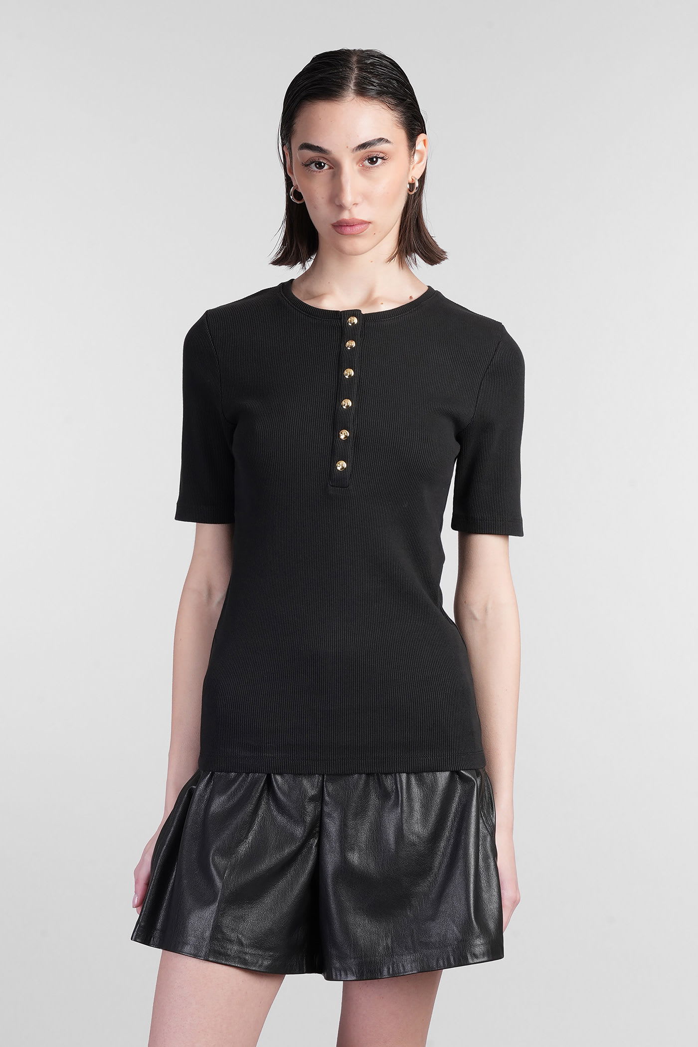 Alessia T-shirt In Black Cotton