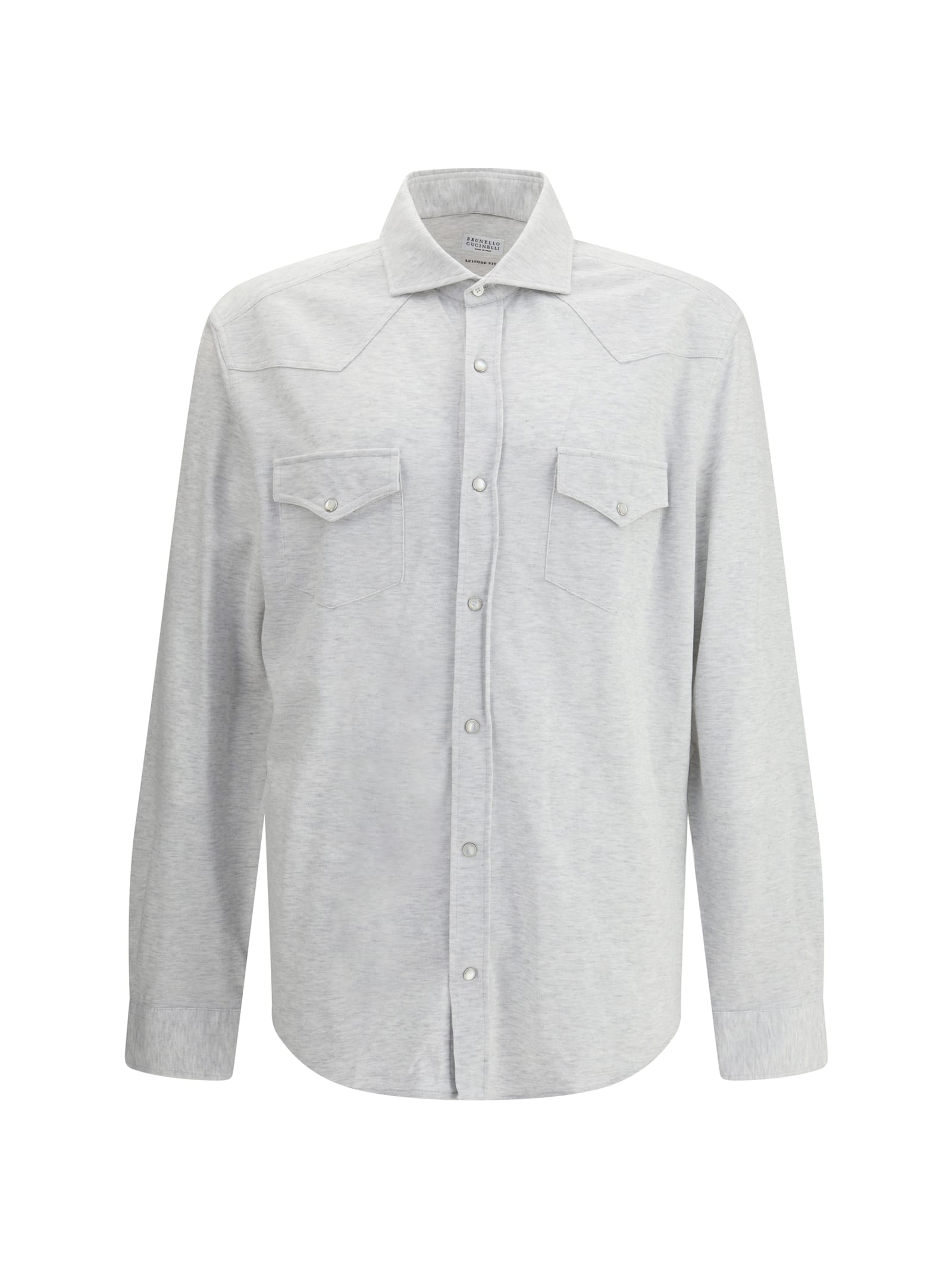 Brunello Cucinelli Wool Shirt In Gray