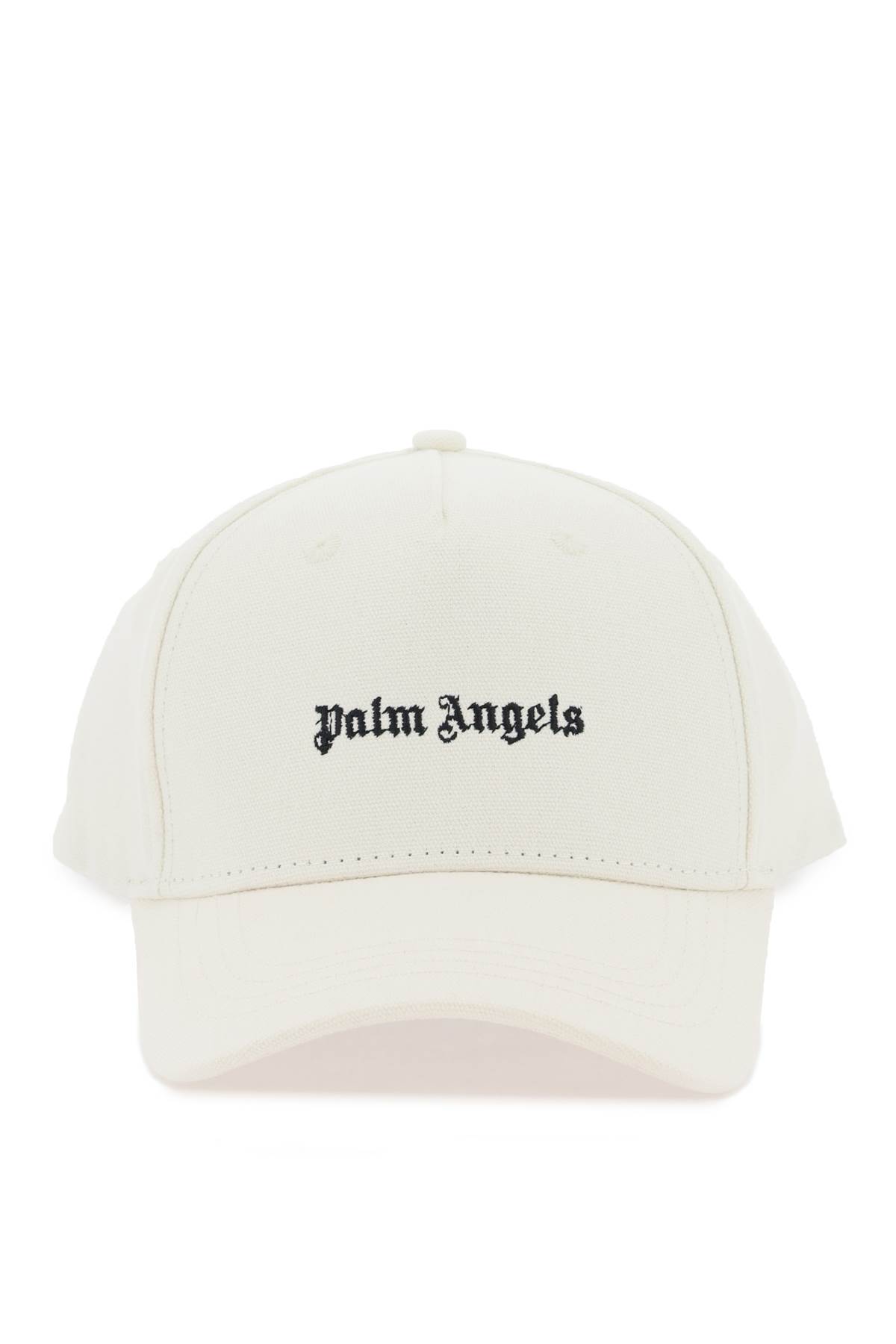 Shop Palm Angels Embroidered Baseball Cap In Off White Black (white)