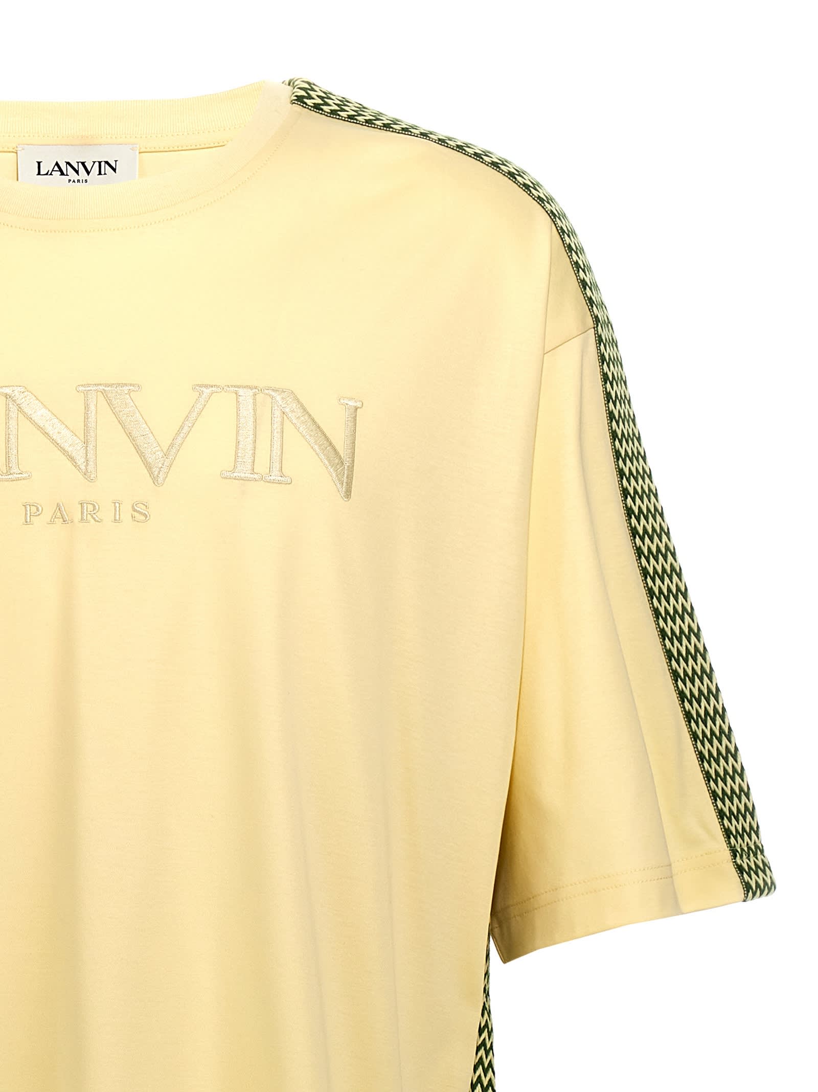 Shop Lanvin Brodé  Side Curb T-shirt In Yellow