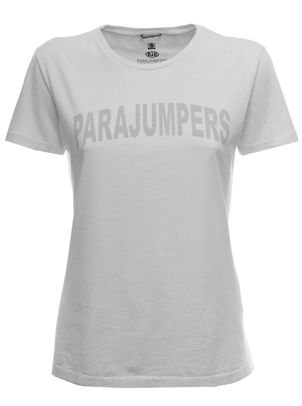 Parajumpers Womans White Cotton T-shirt With Logo
