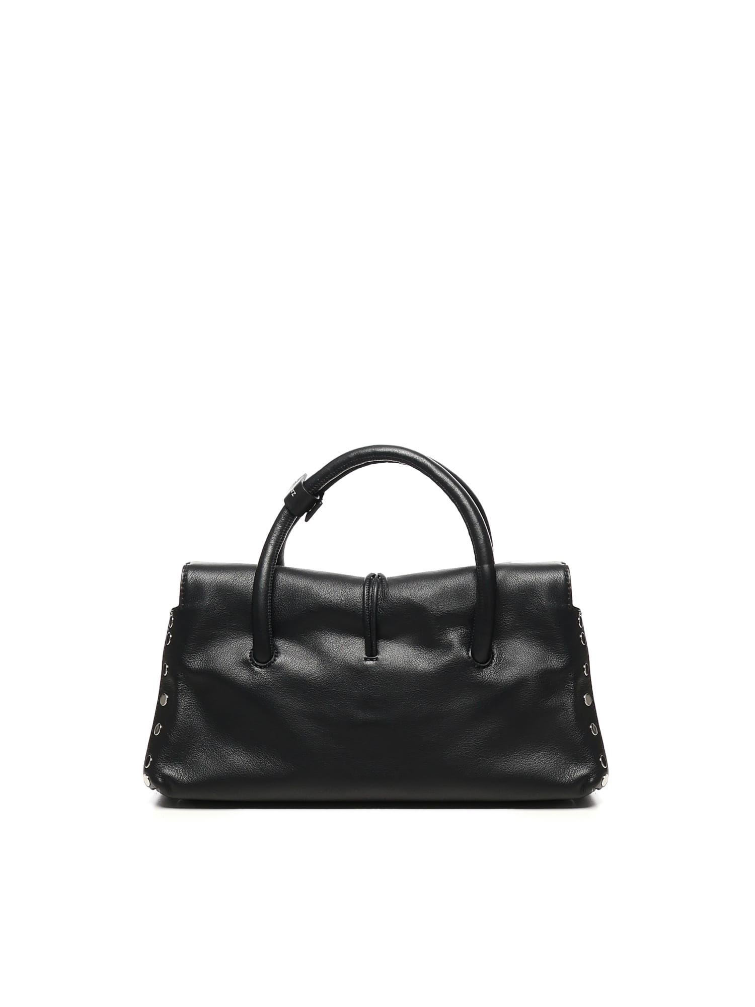Zanellato Small Leather Tote Bag Studs In Black