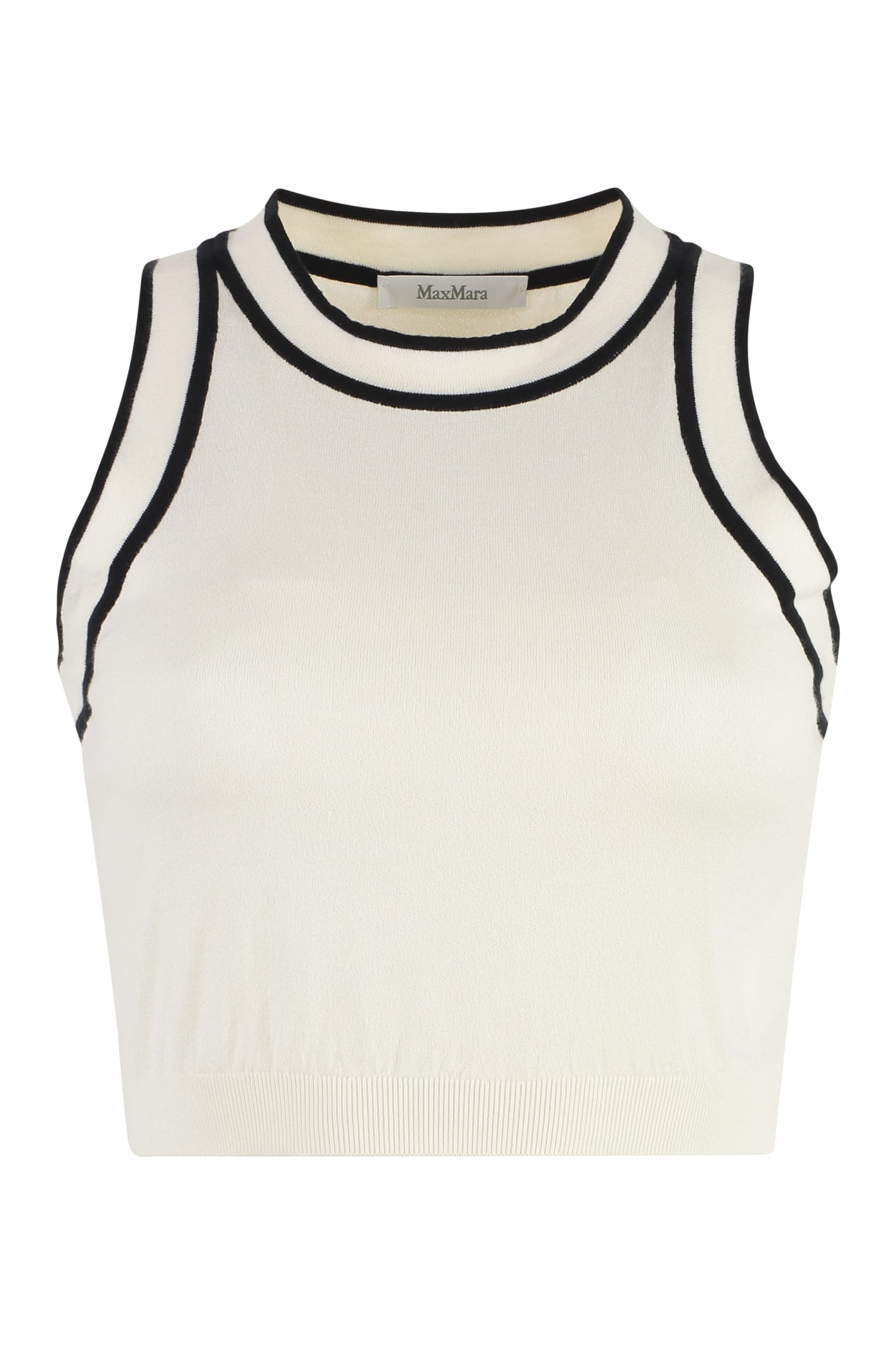 Shop Max Mara Ruggero Knitted Top In Ivory