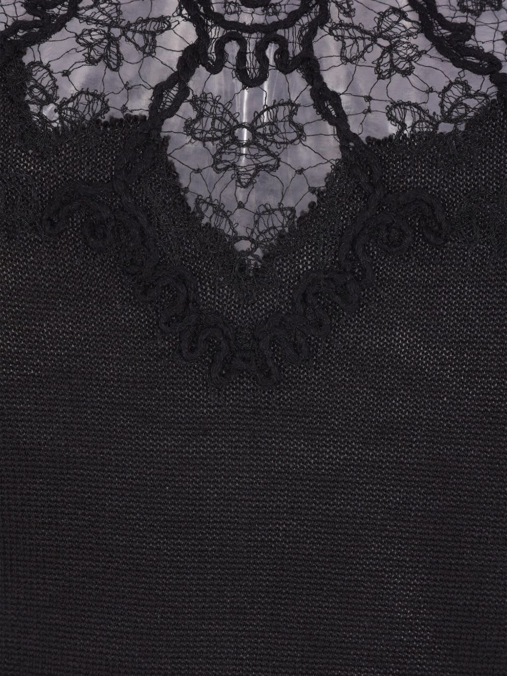 Ermanno Scervino Lace-insert Turtleneck Top In Blue