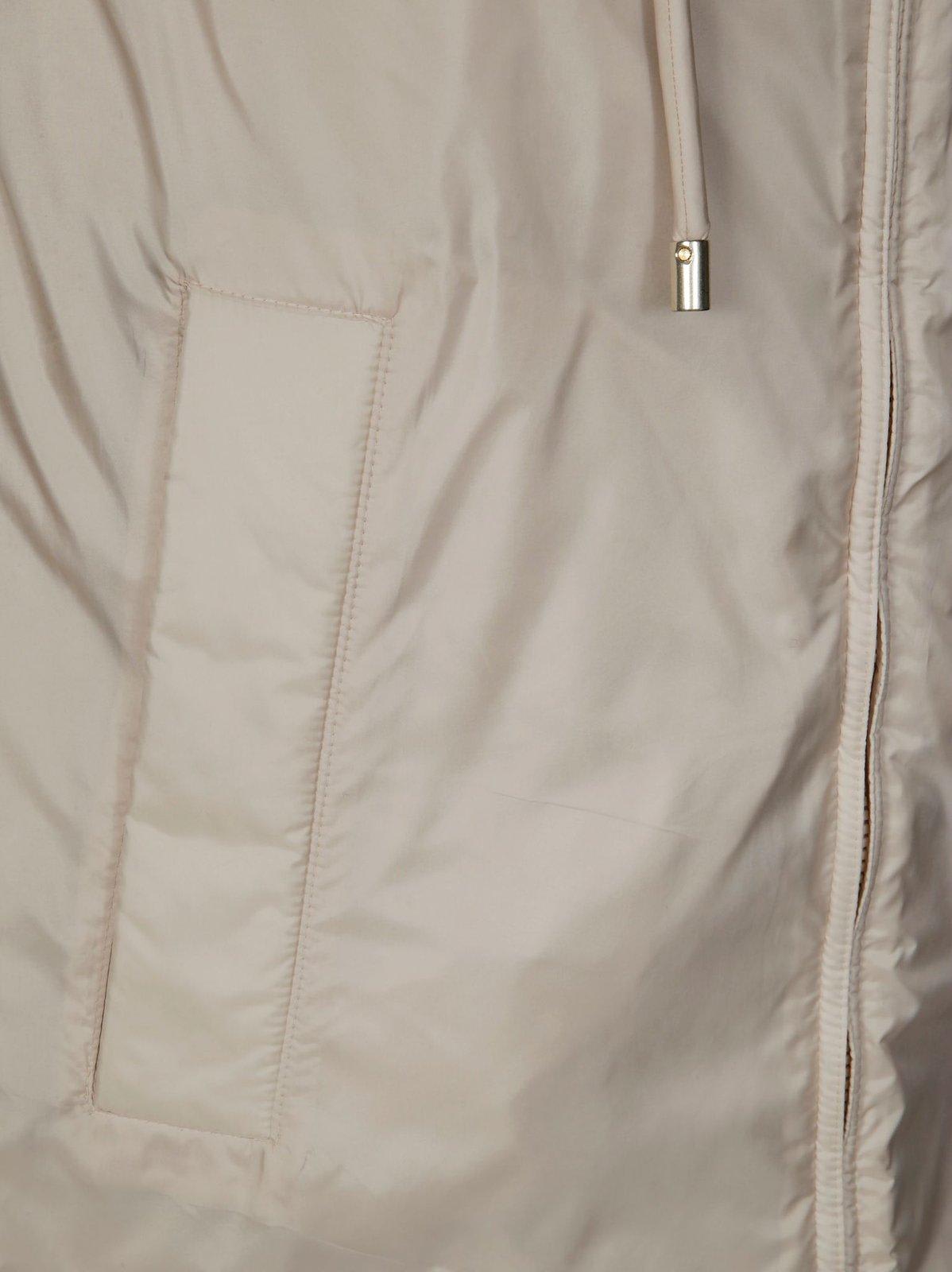 Weekend Max Mara Tecla Zip-up Drawstring Gilet In Bianco