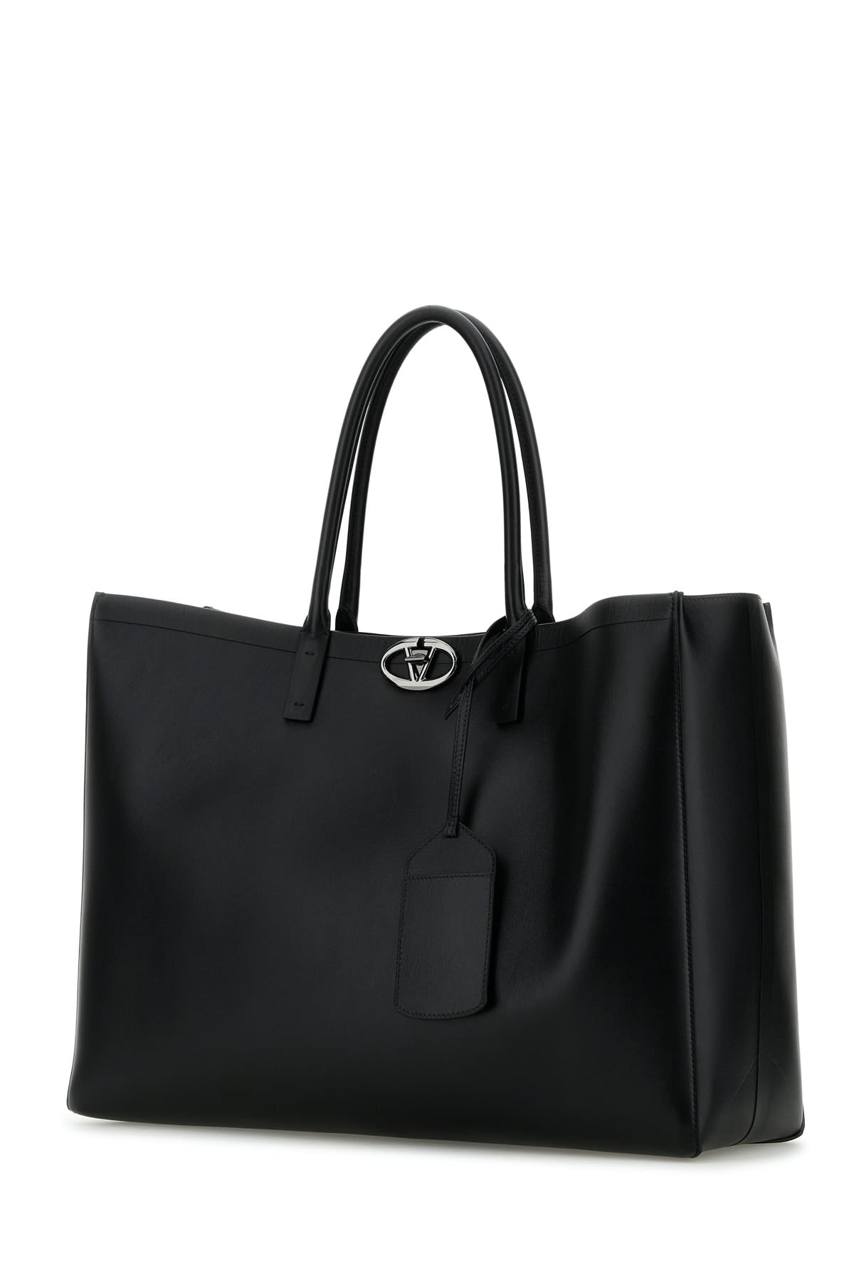 Valentino Vlogo Locker Medium Tote Bag In Nero