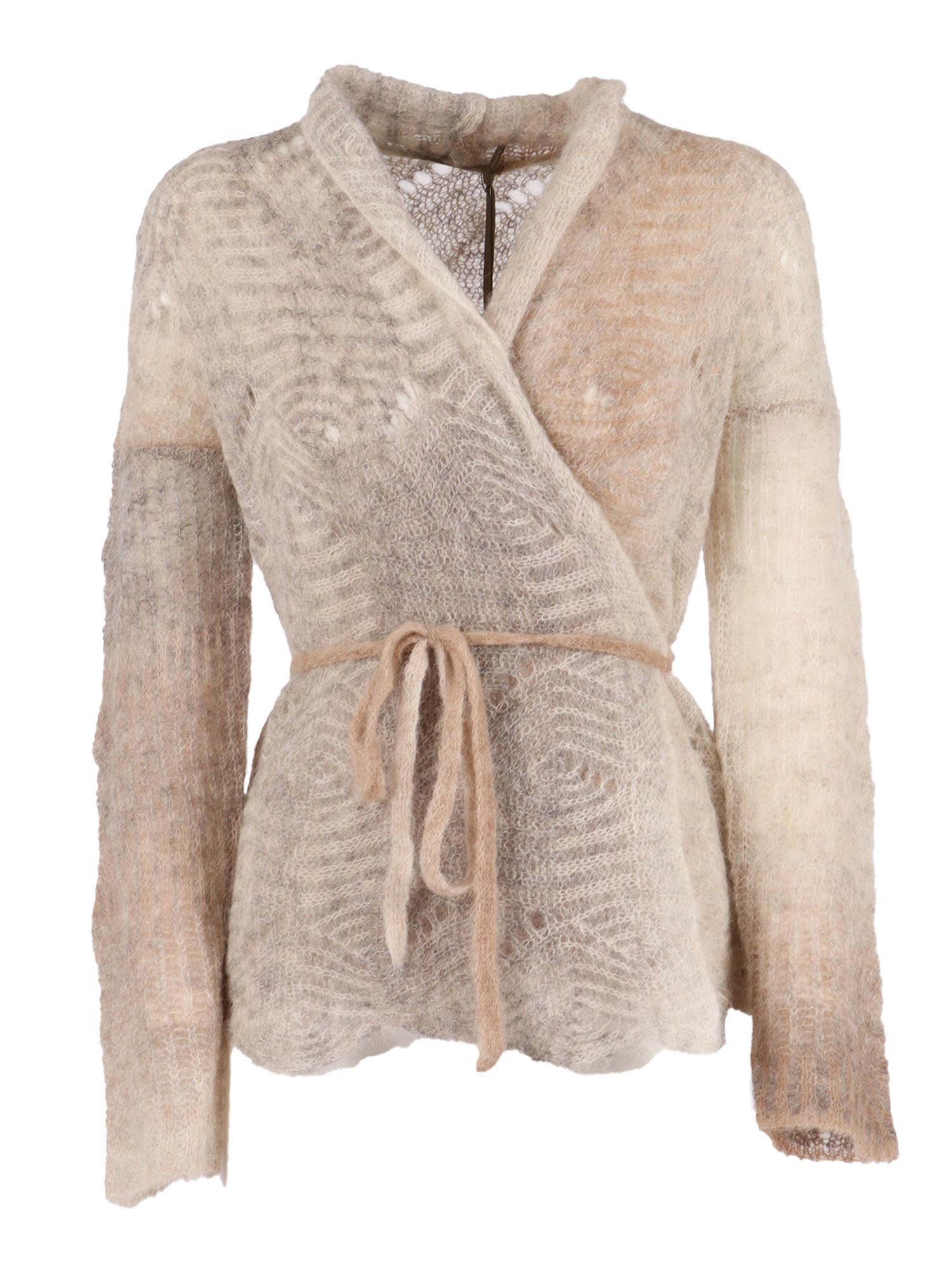 Kangra Cashmere Sweater With Printed Effect In Neutral