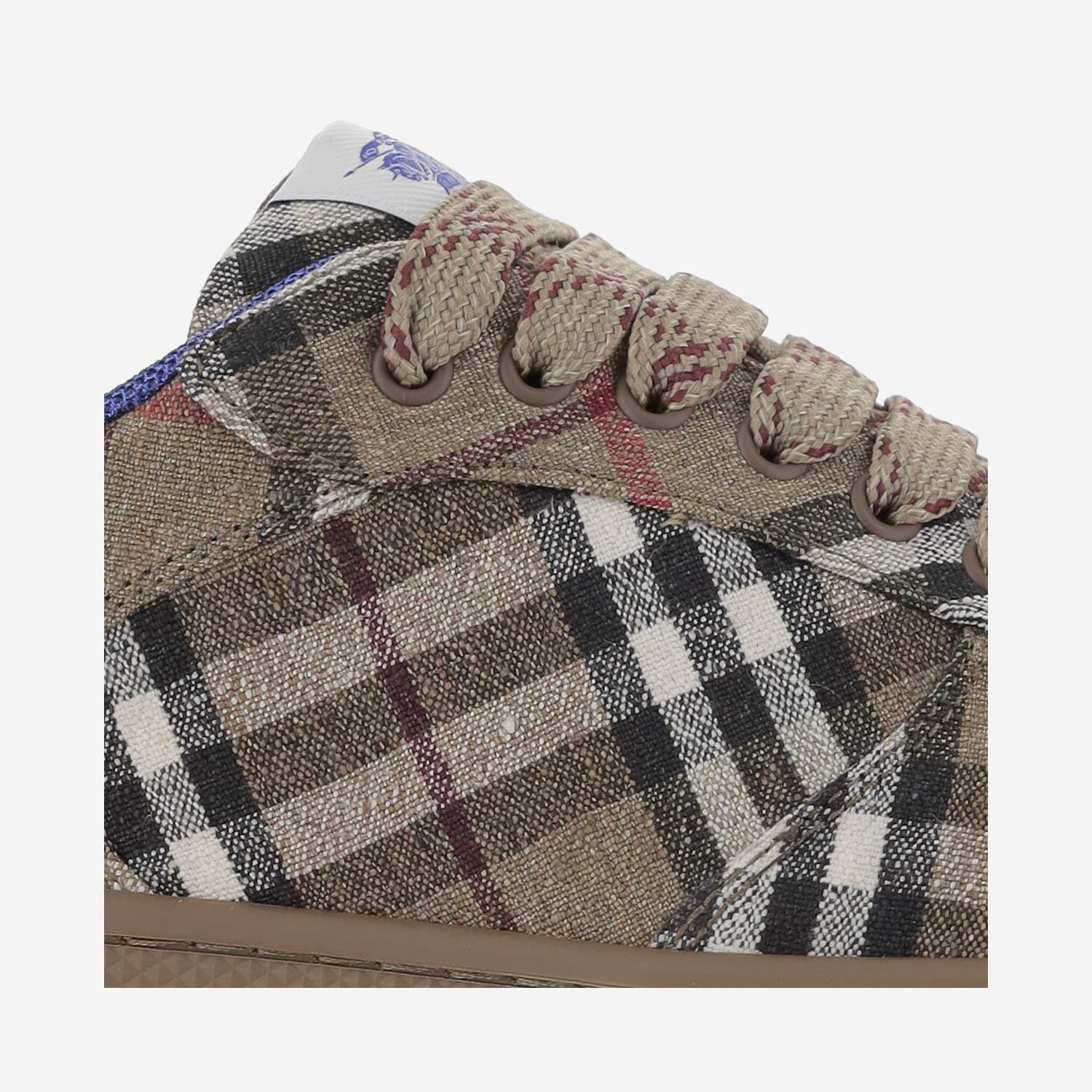 Shop Burberry Terrace Sneakers With Check Pattern In Red