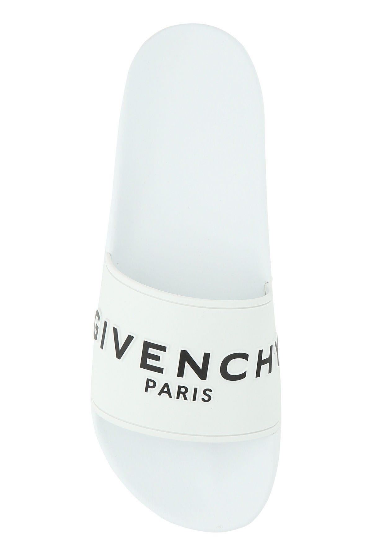 Shop Givenchy White Rubber Slippers