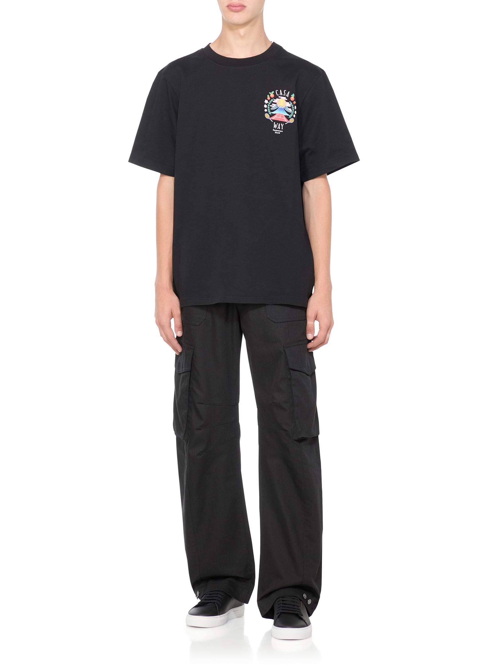 Axel Arigato 90 Clean Black Low Top Sneakers With Logo Lettering On The Side In Leather Man In Black