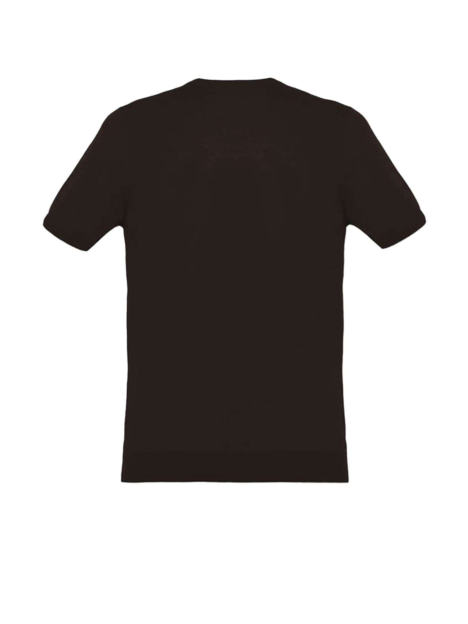 Shop Malo Brown Crew-neck T-shirt In Cotton In Fango